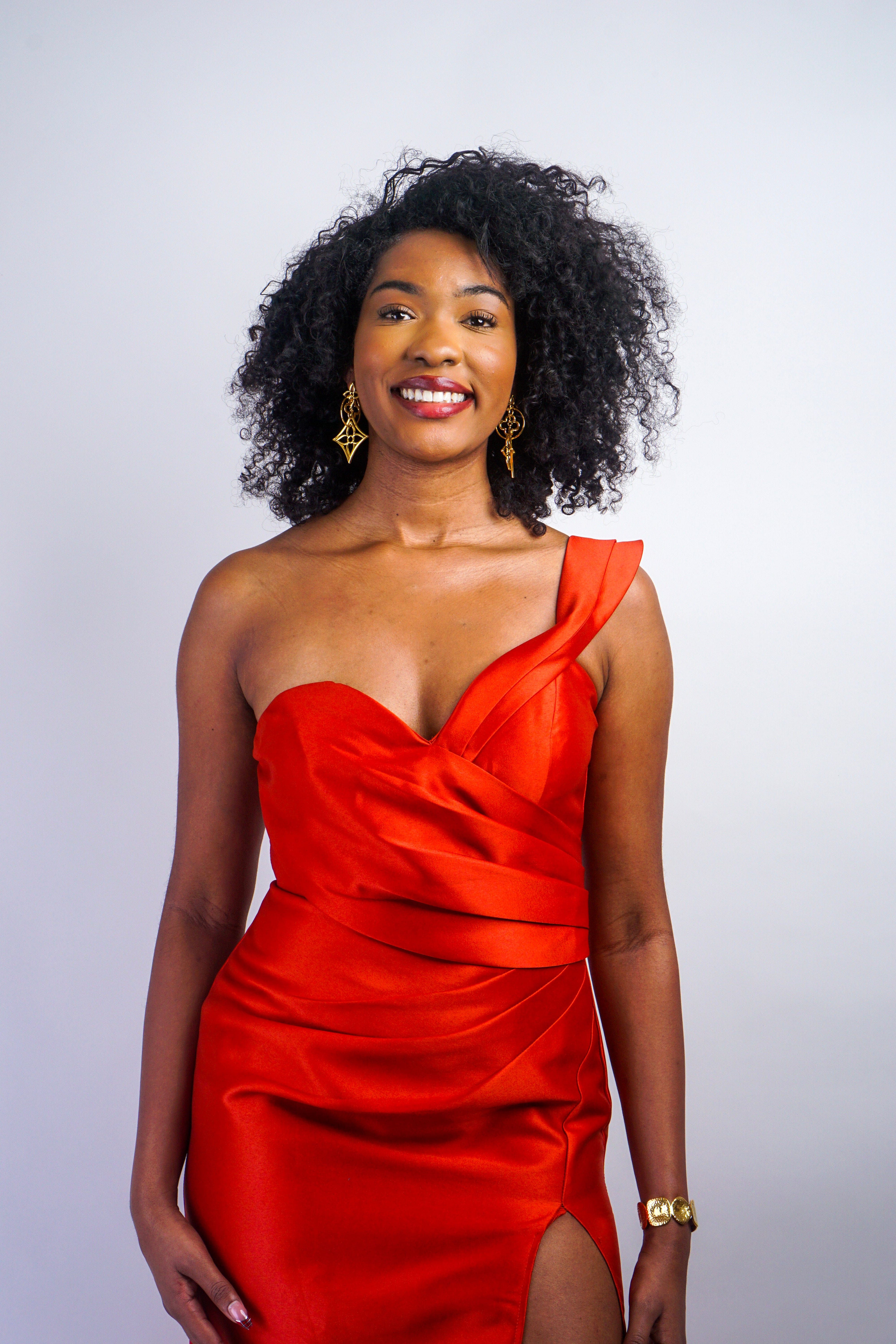 Private Label DRESSES Rust One Shoulder Slit Maxi Dress