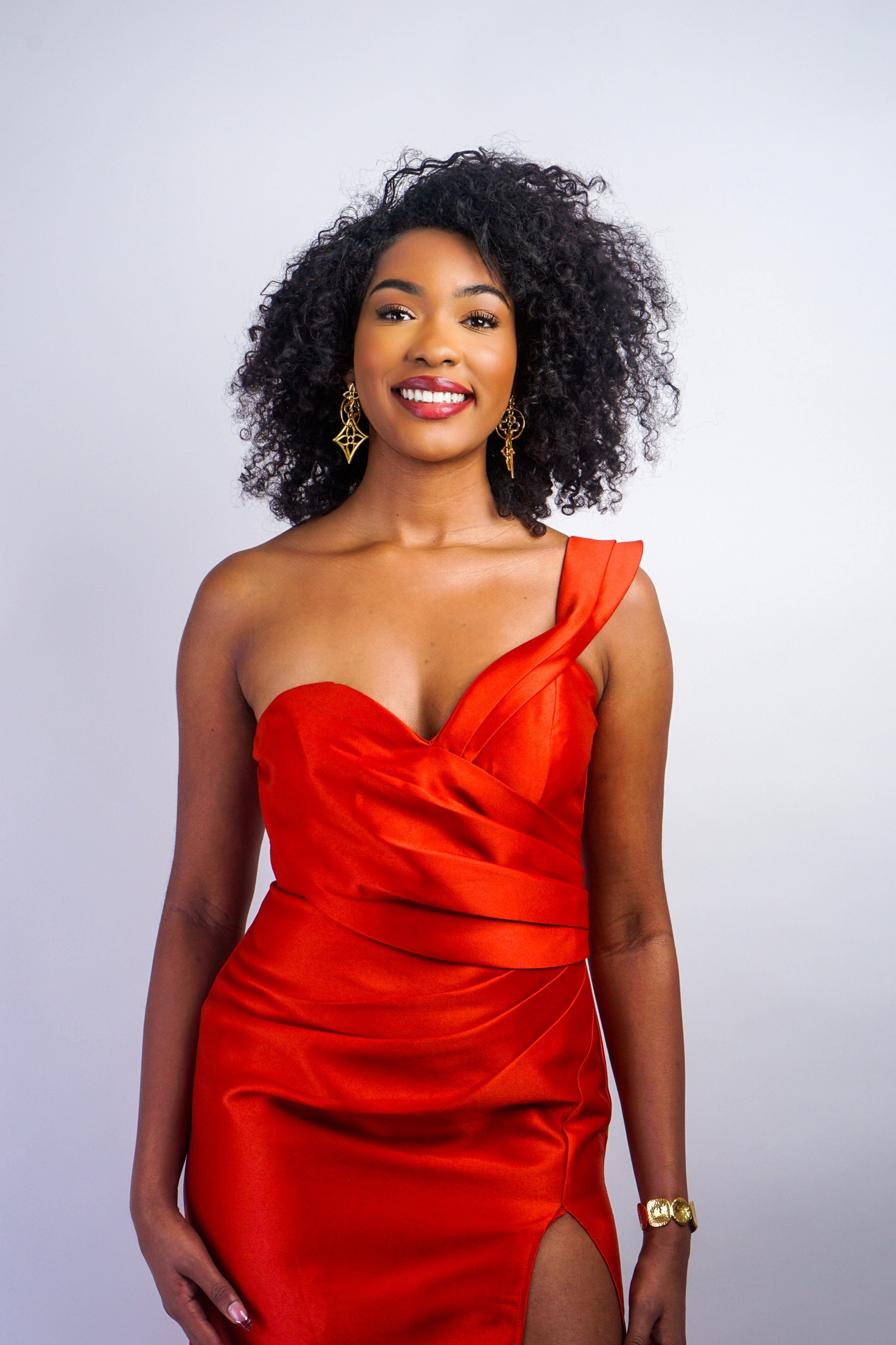 Private Label DRESSES Rust One Shoulder Slit Maxi Dress