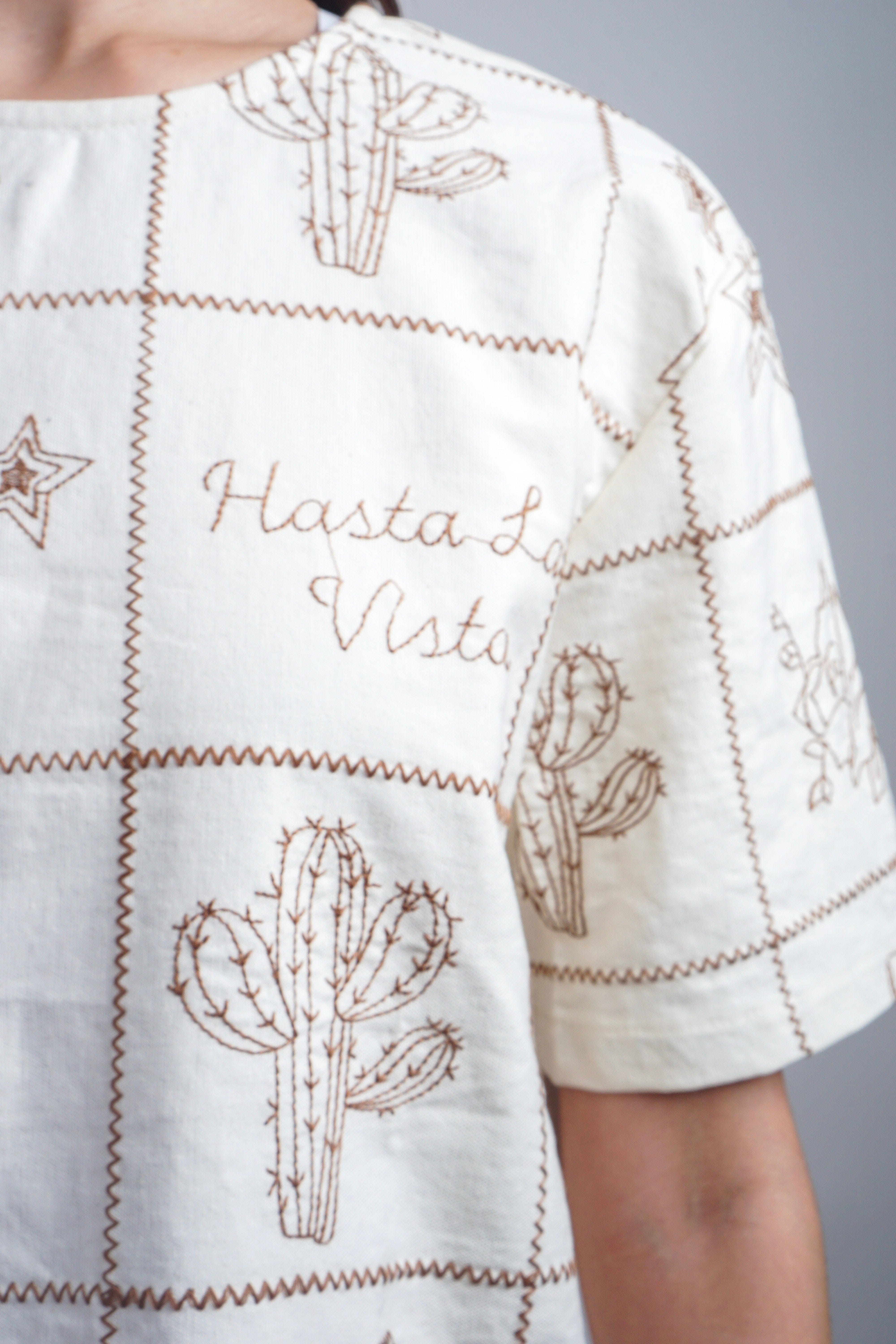 Private Label DRESSES Taupe Western Embroidered Mini Dress