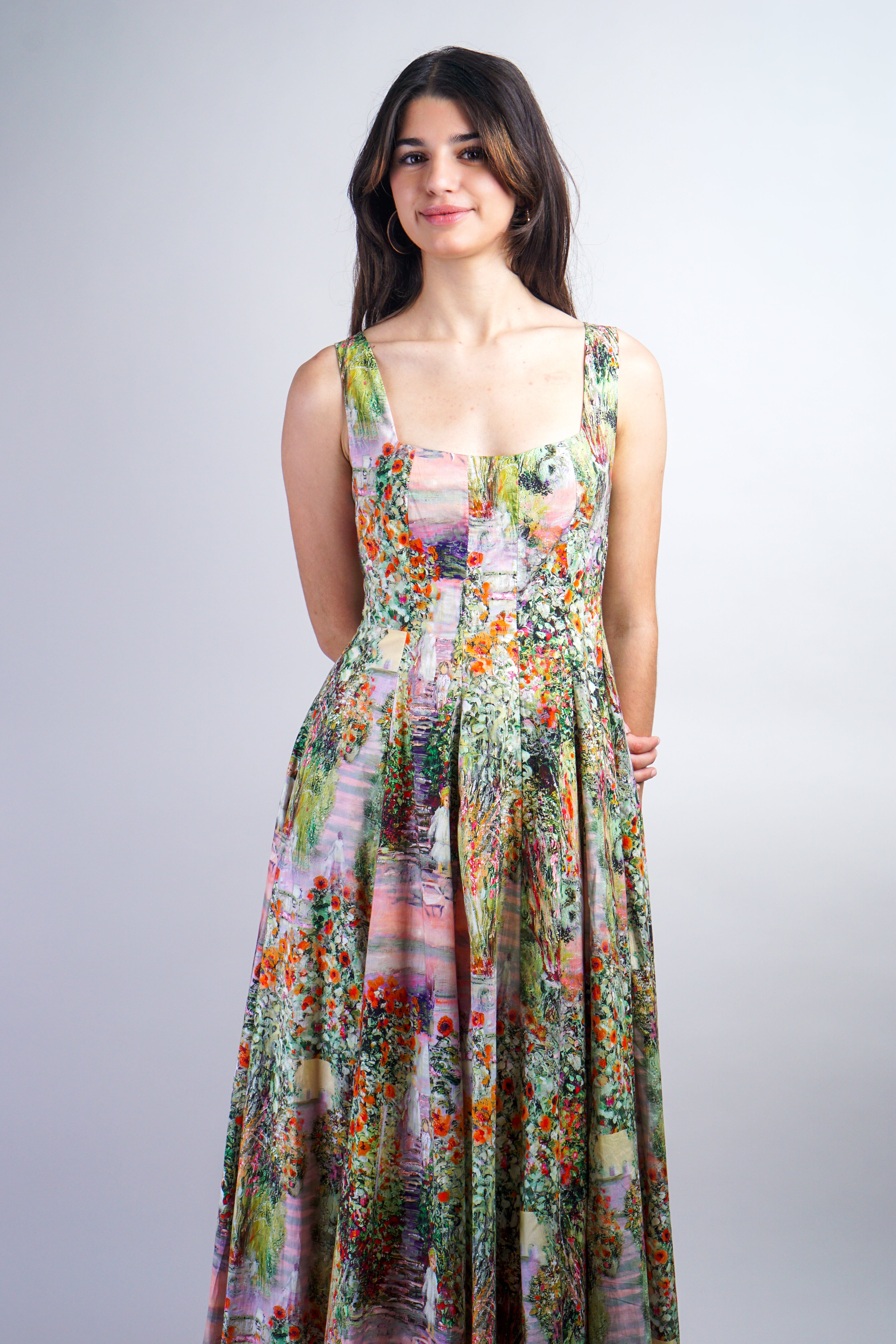 Private Label DRESSES Watercolor Blush Green Lace Up Dress