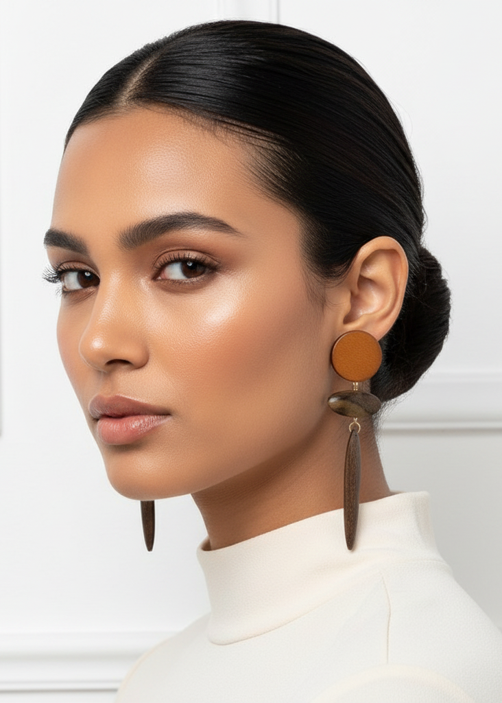 Private Label EARRINGS 1 Pair Retro Geometric Wood Earrings