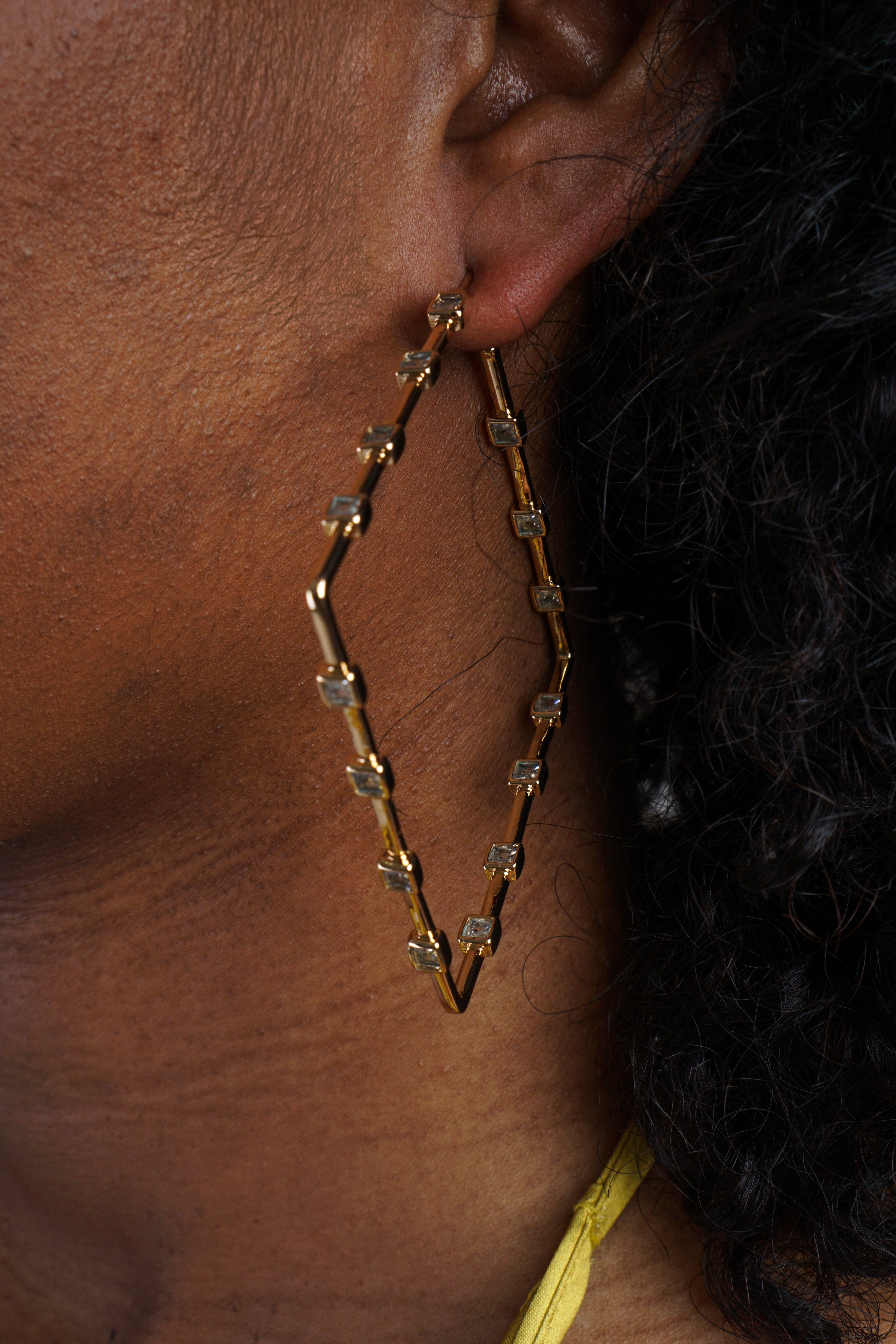 Private Label EARRINGS Blue Copper Diamond Square Earrings