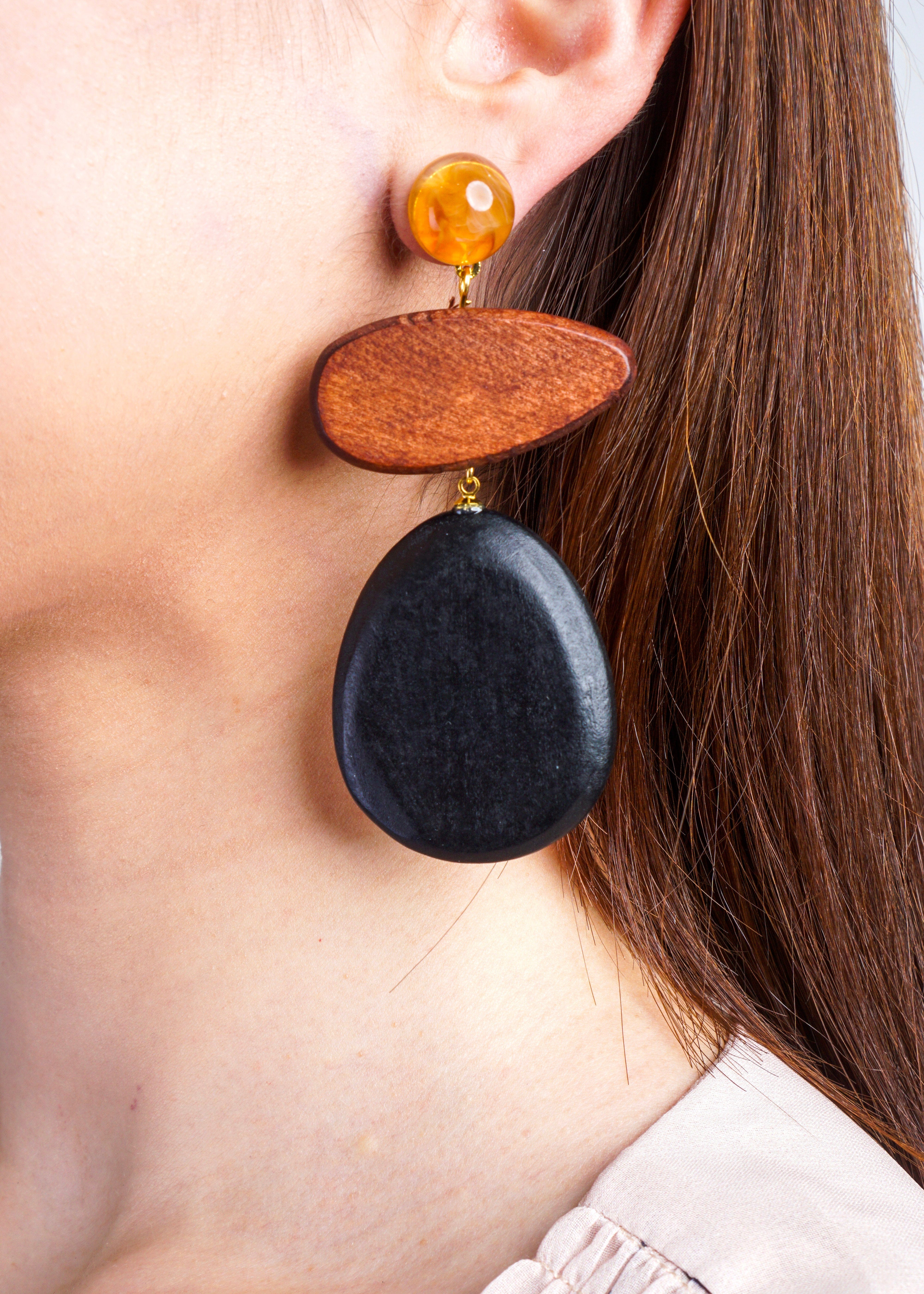 Private Label EARRINGS Coffee Black Water Drop Earrings