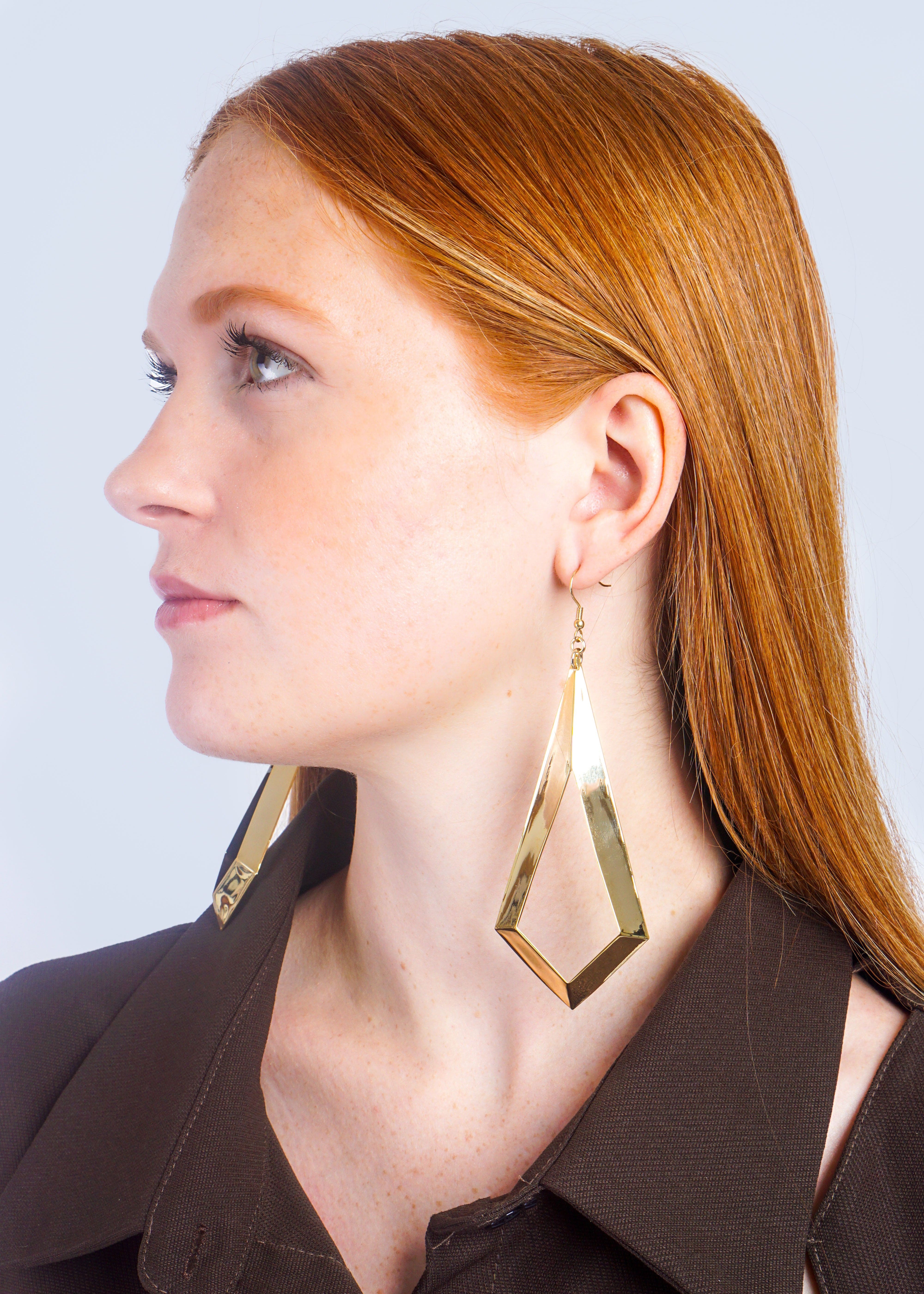 Private Label EARRINGS Gold Diamond Tear Drop Earrings