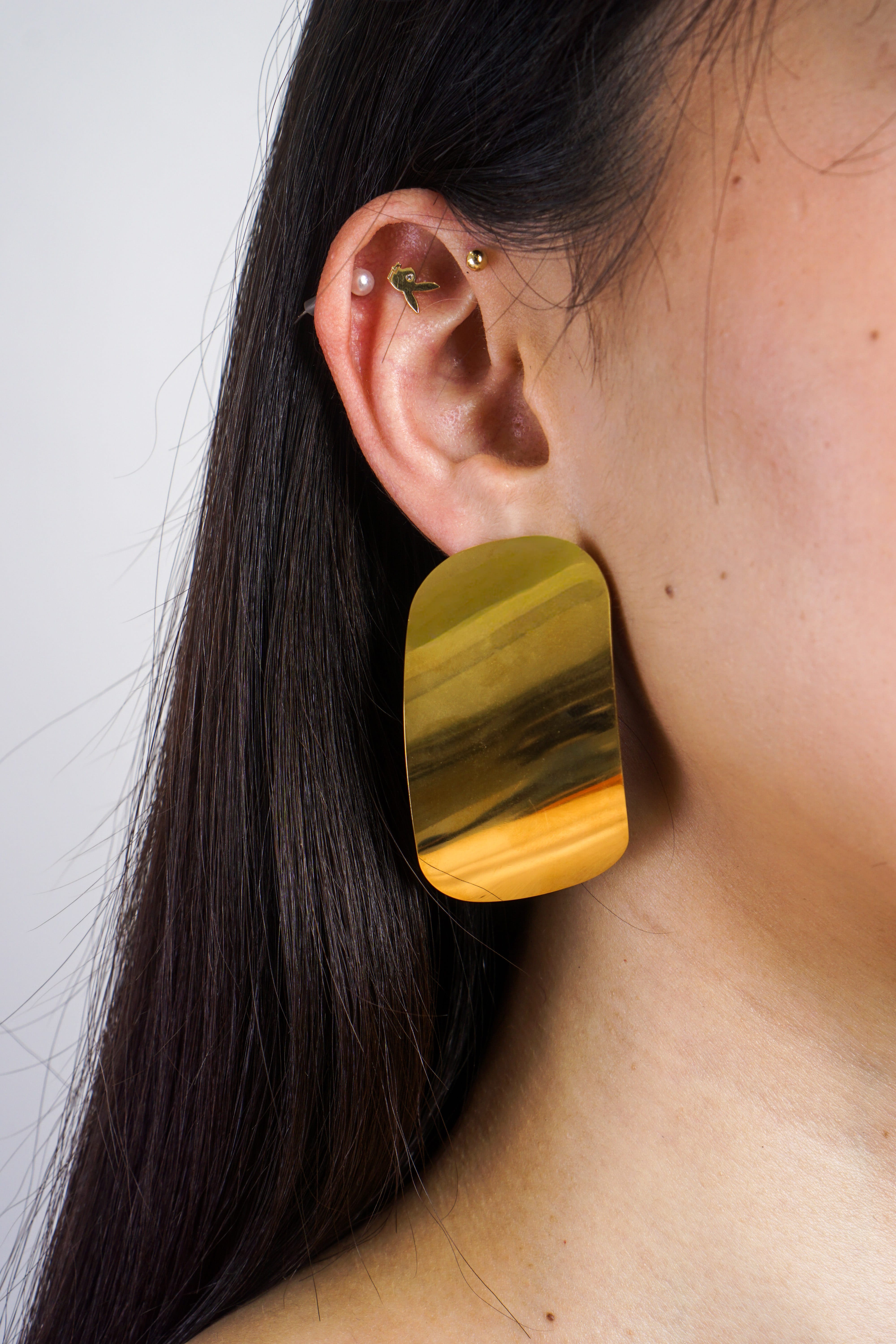 Private Label EARRINGS Gold Gold Stainless Steel Curve Earring