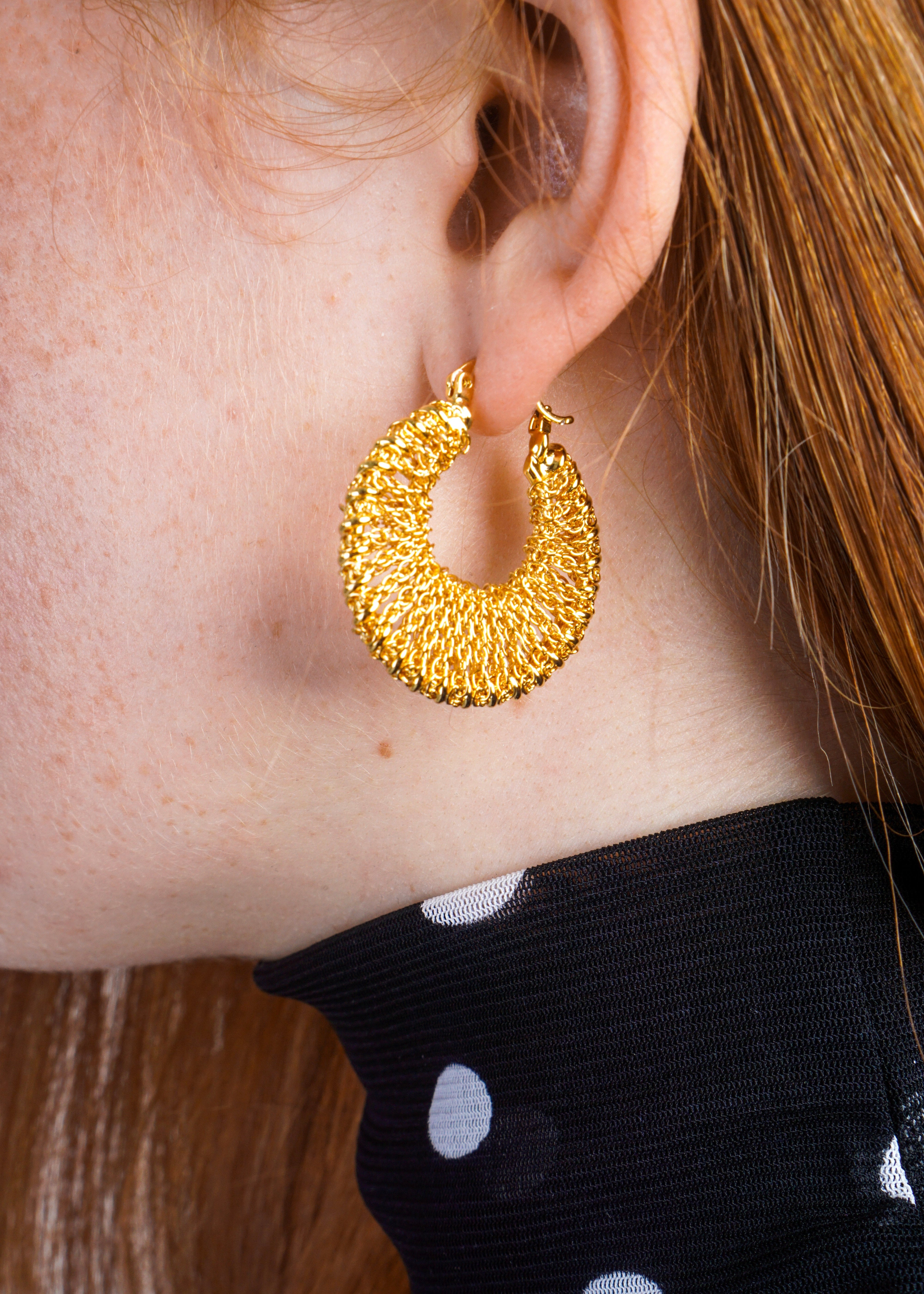 Private Label EARRINGS Gold Spiral Chain Earrings