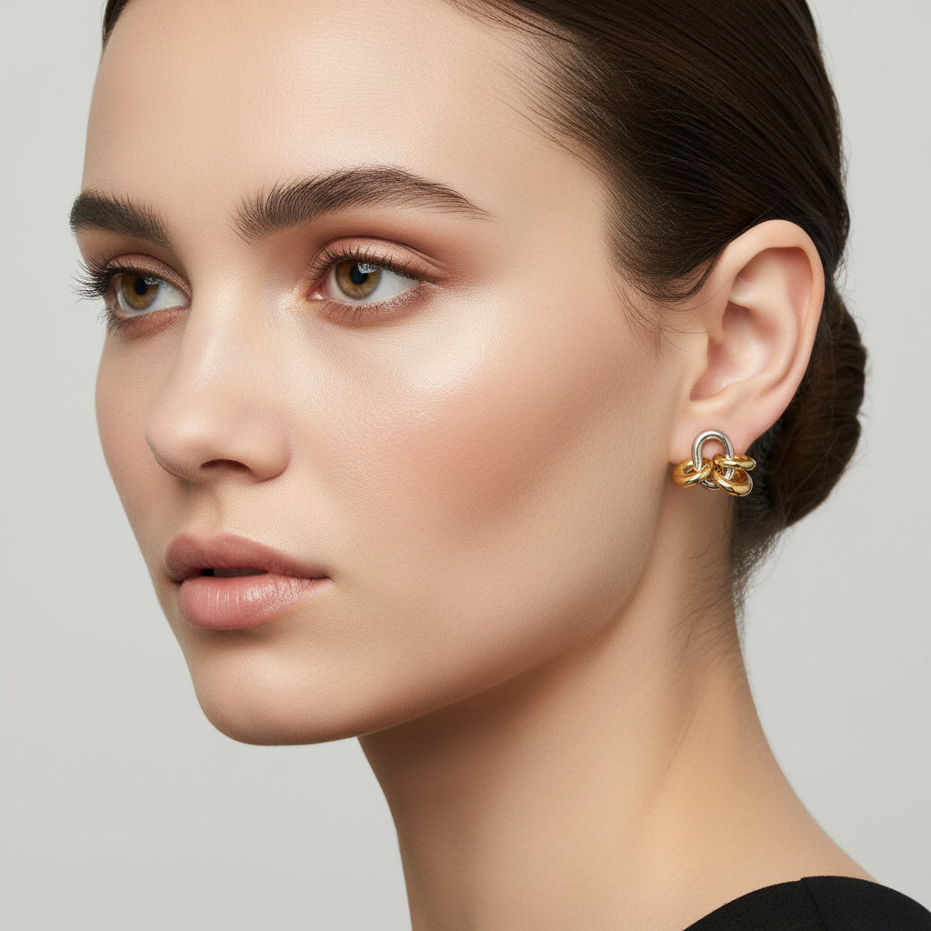 Private Label EARRINGS Gold Stainless Steel Round Earrings