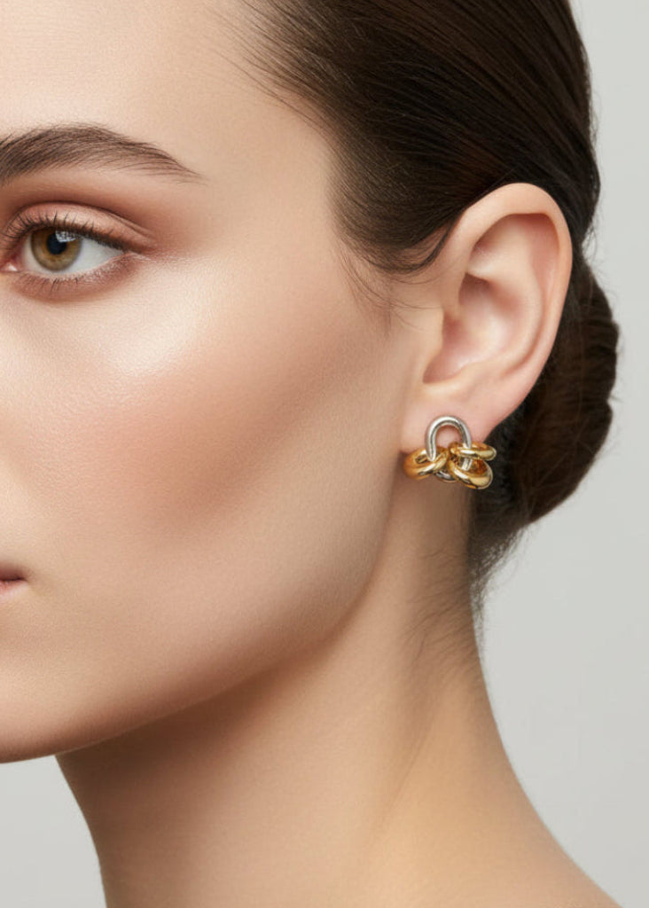 Private Label EARRINGS Gold Stainless Steel Round Earrings