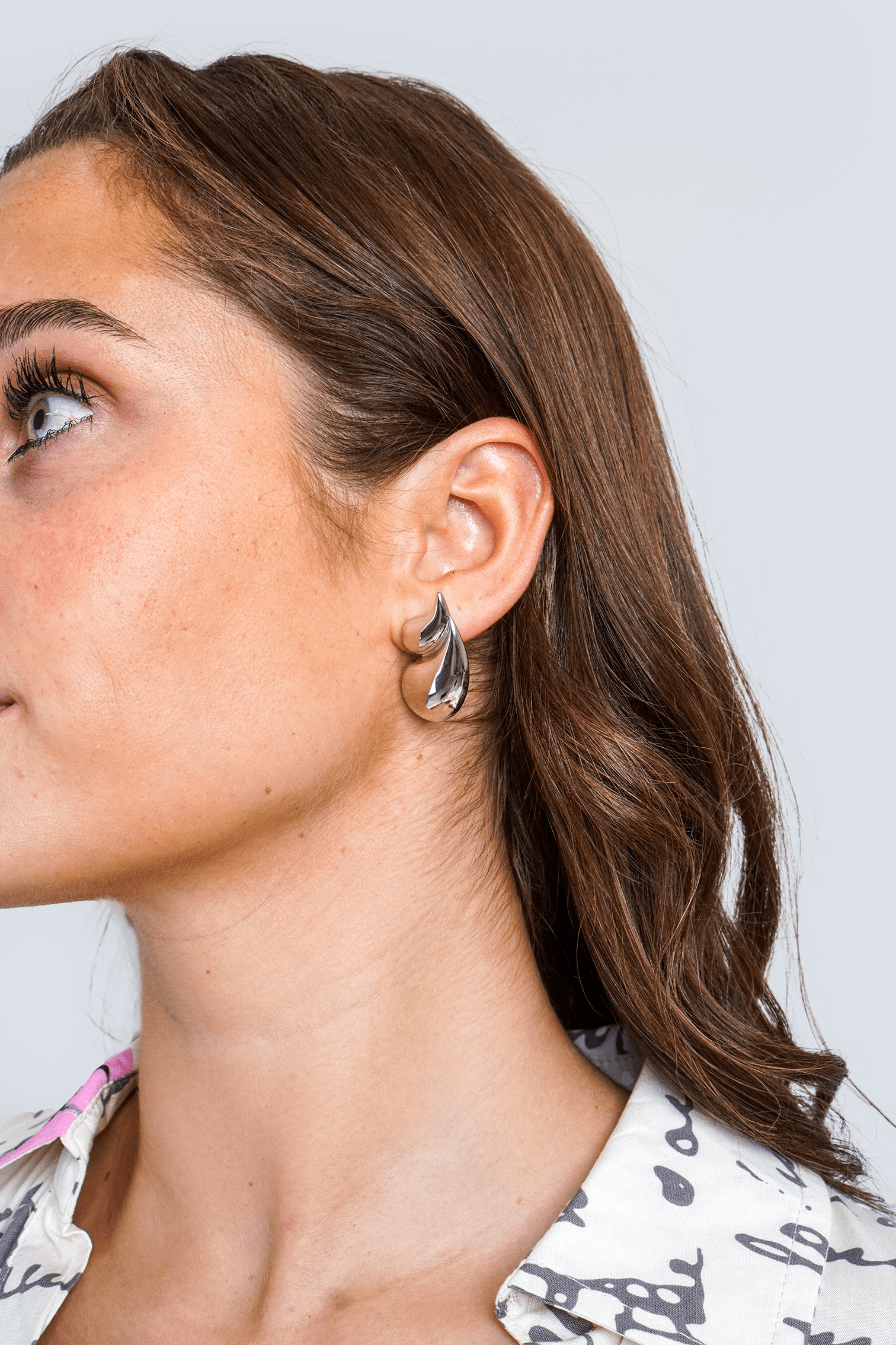 DCD EARRINGS Silver Geometric Double-layer Drop Earrings