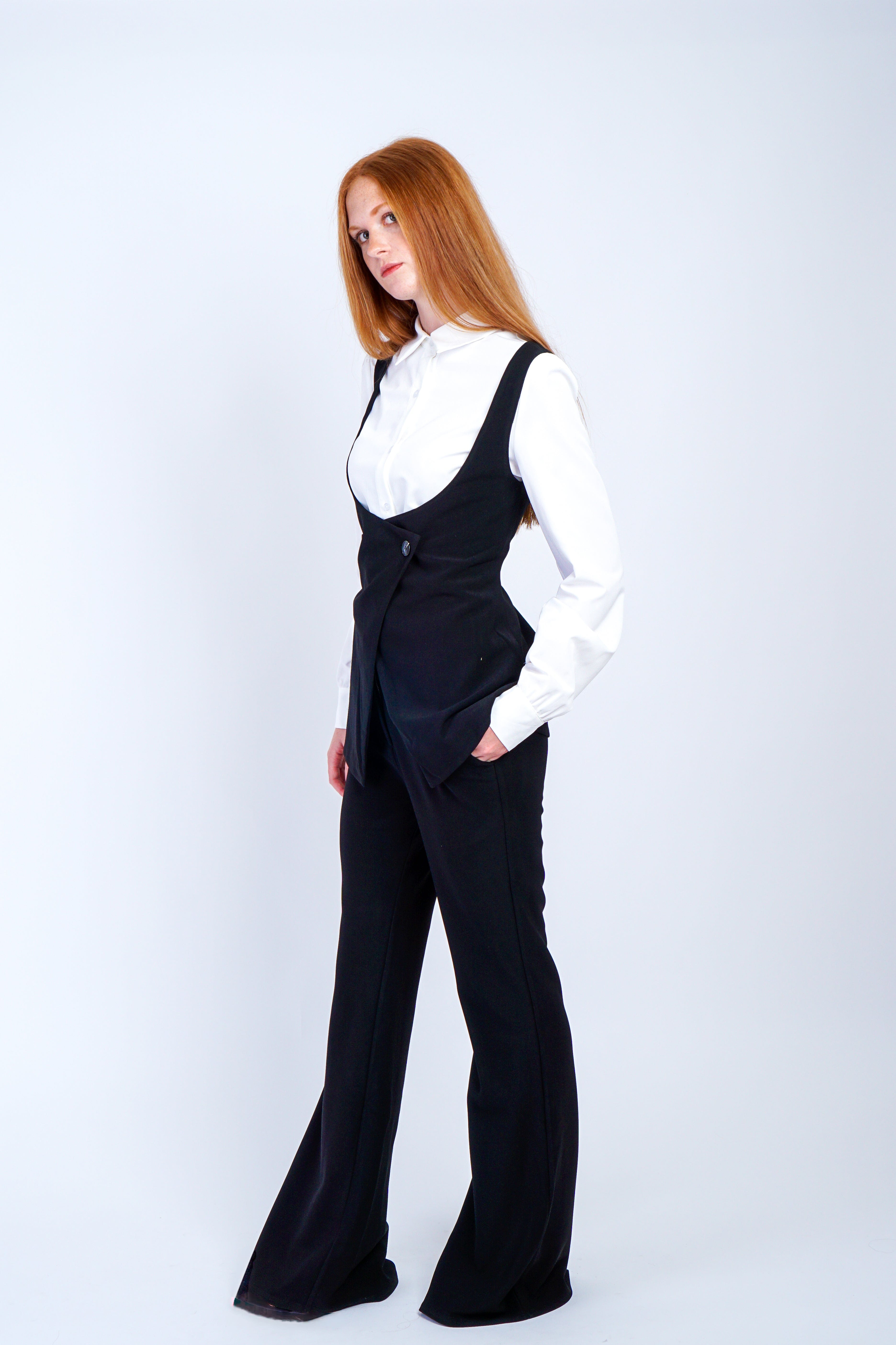 Private Label JACKETS Black Cinch Waist Vest