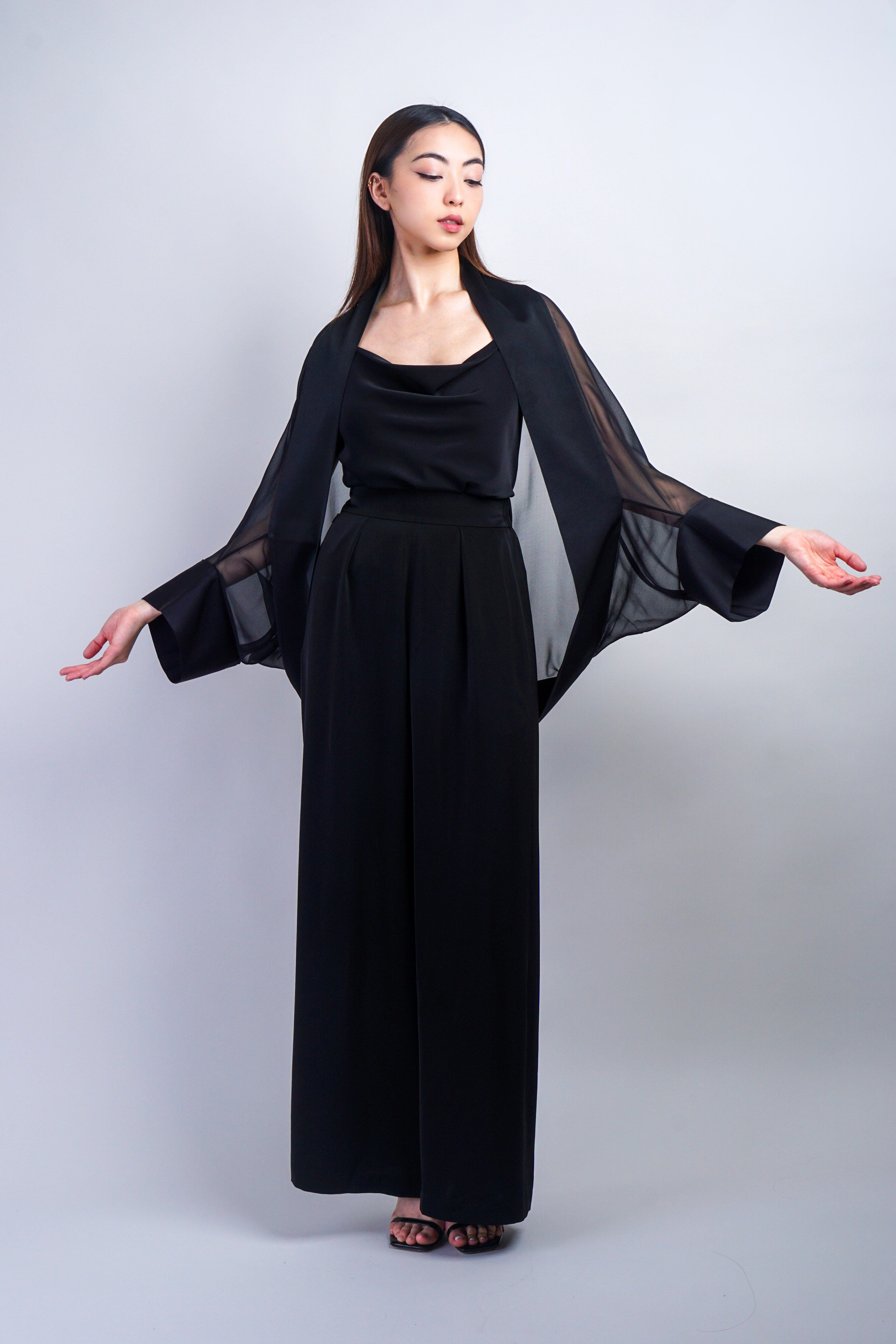 Chloe Dao JACKETS One Size / Black Black Silk Chiffon Cover Jacket