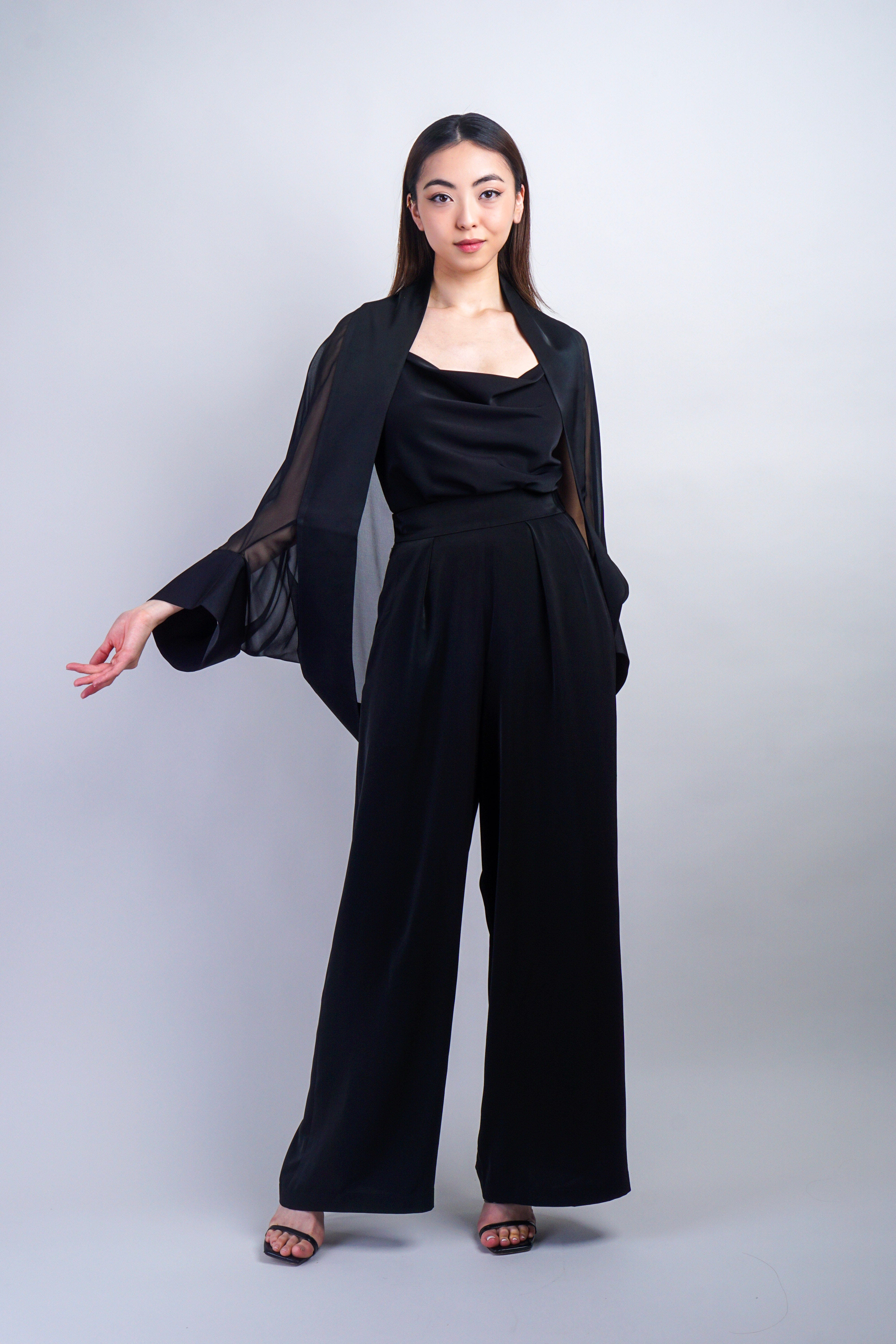 Chloe Dao JACKETS One Size / Black Black Silk Chiffon Cover Jacket