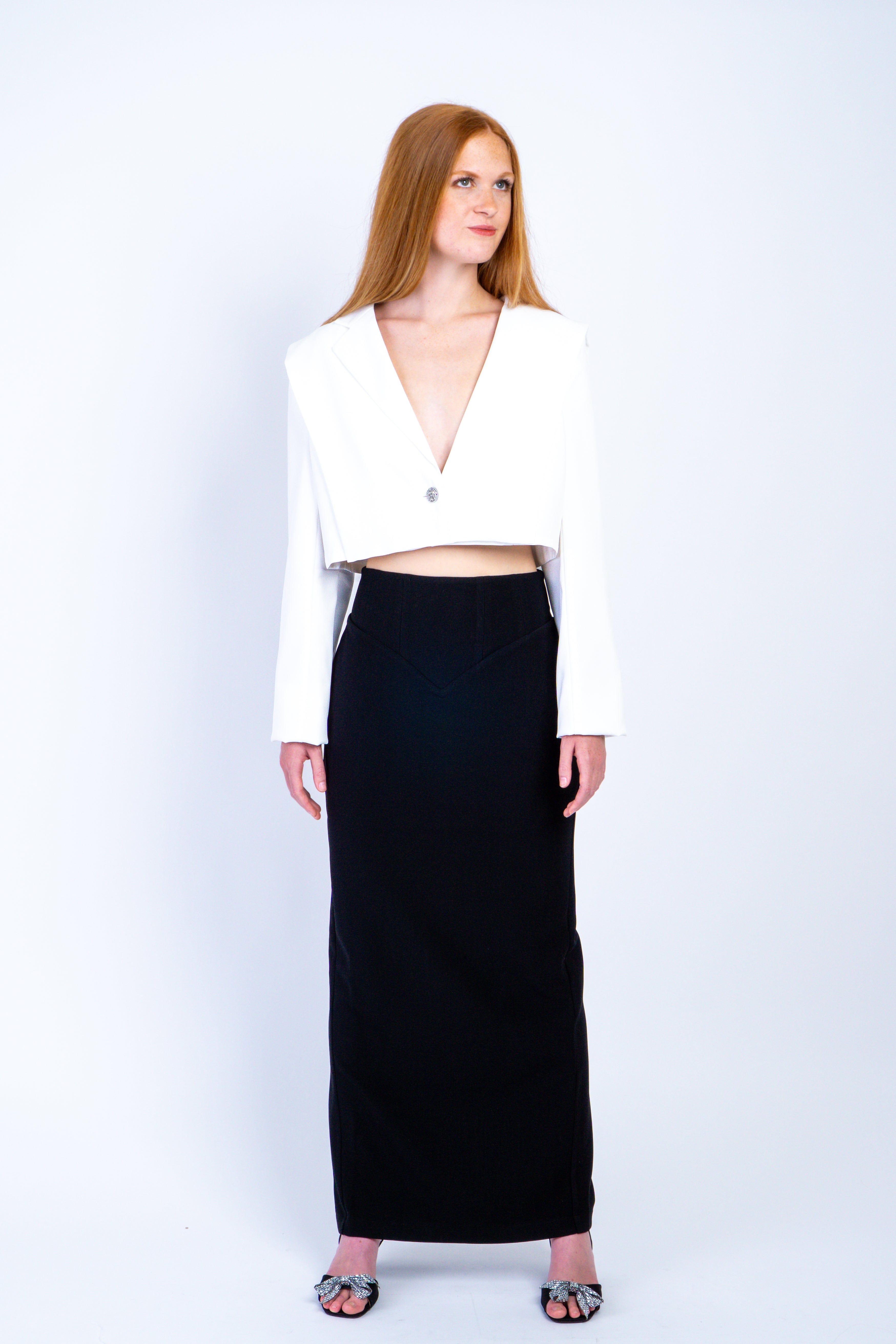 Private Label JACKETS White Cropped Jacket