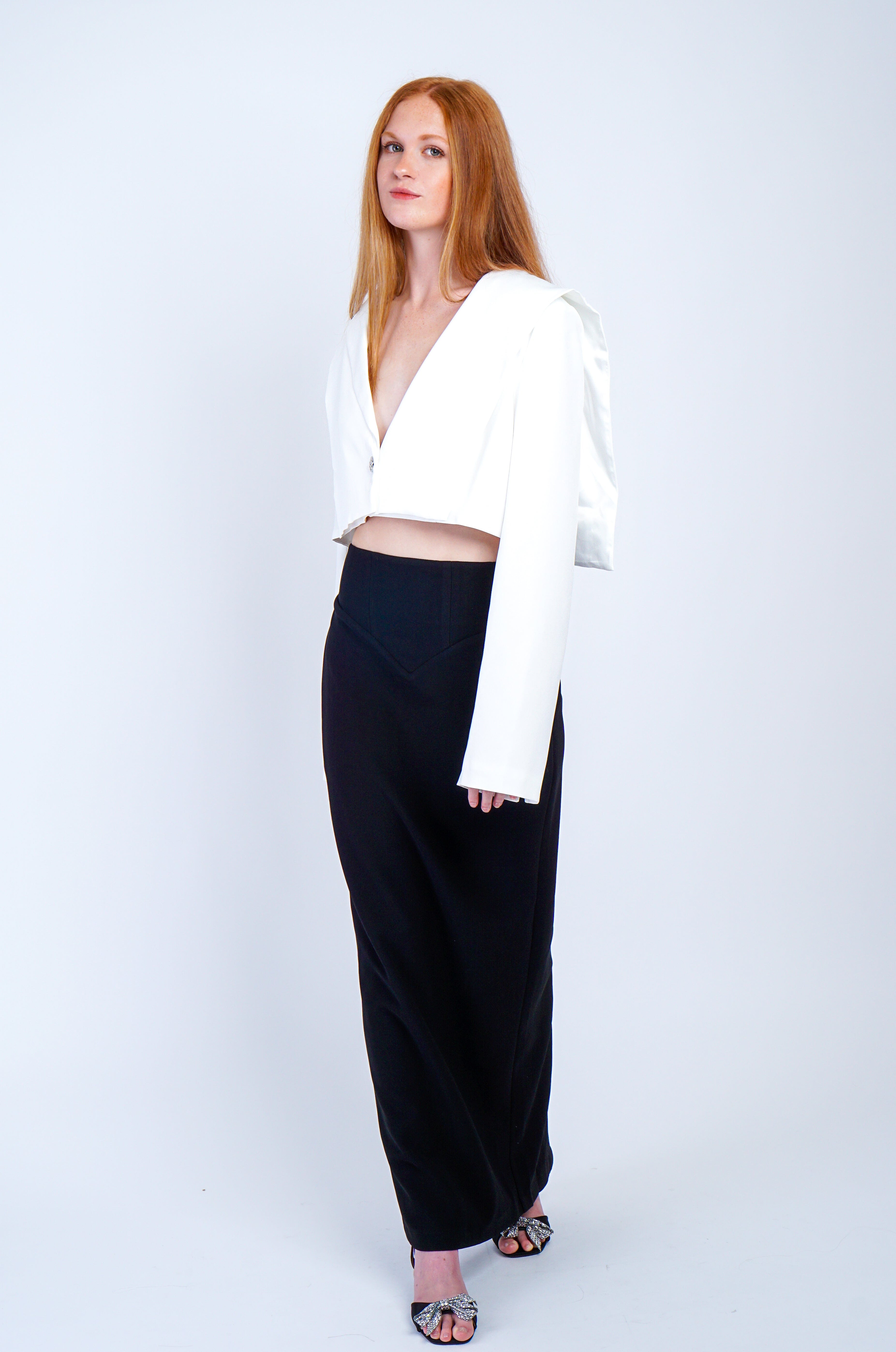 Private Label JACKETS White Cropped Jacket
