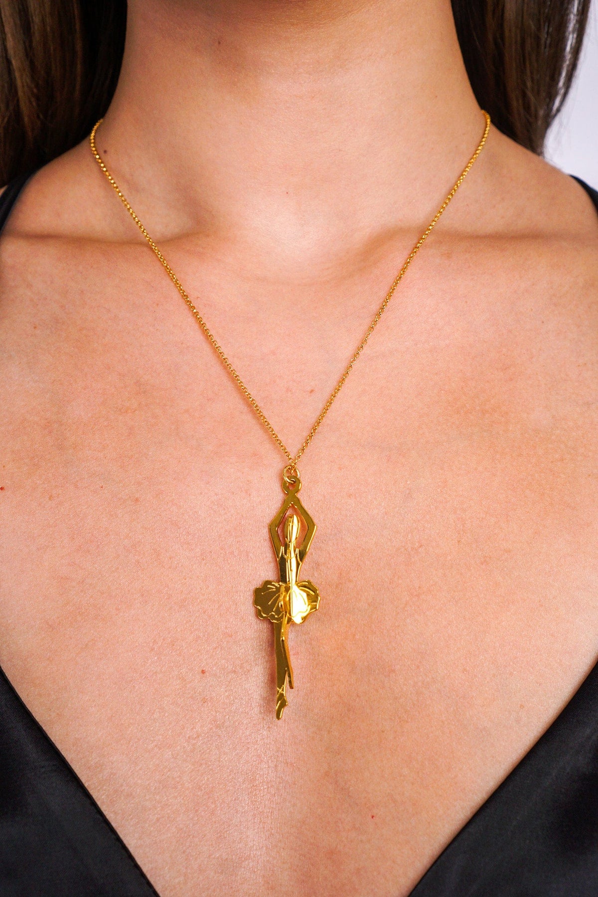 Dancer Necklace In Bronze And Brass Gold Plated