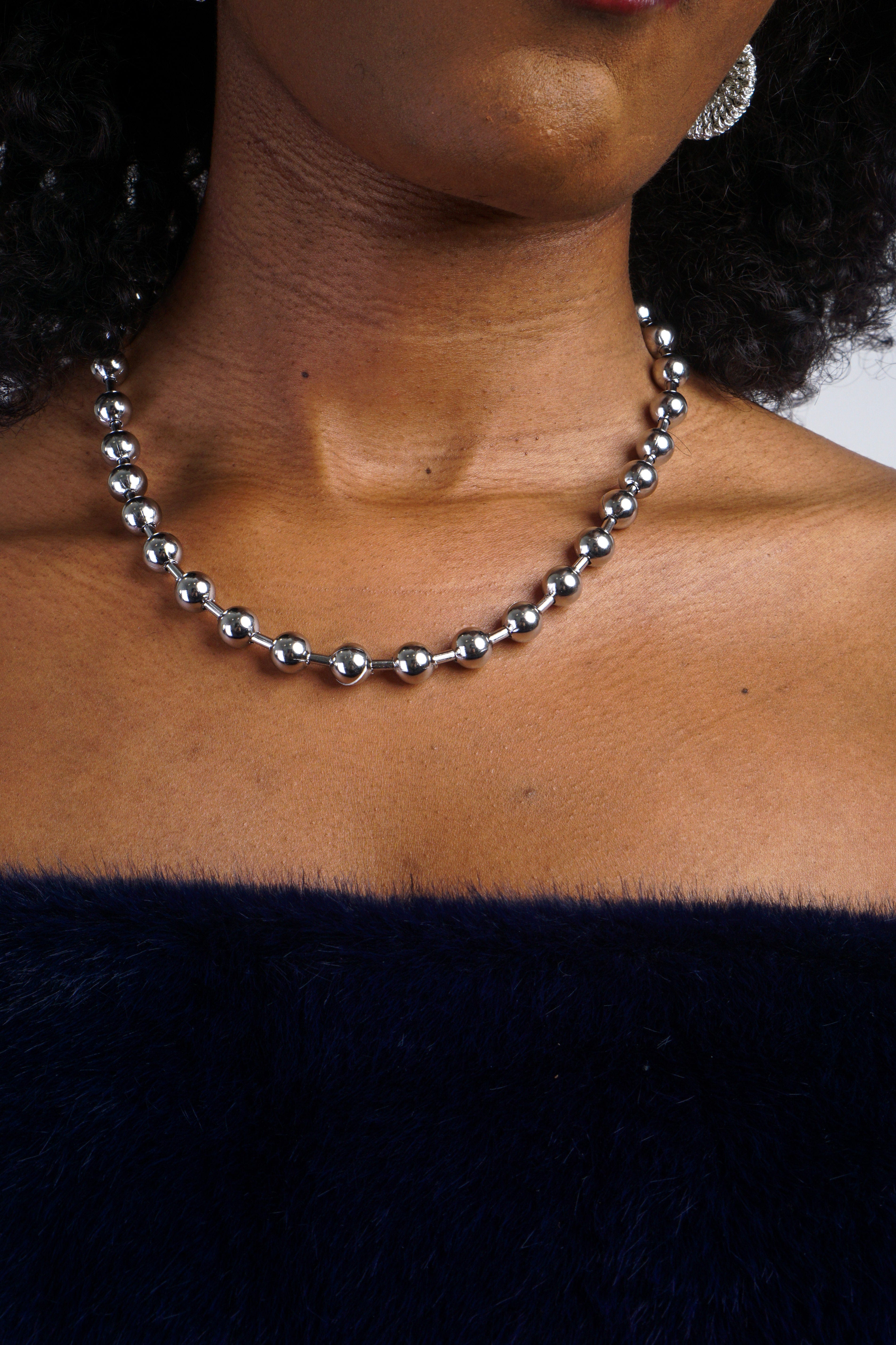 Private Label NECKLACES Silver Ball Chain Necklace