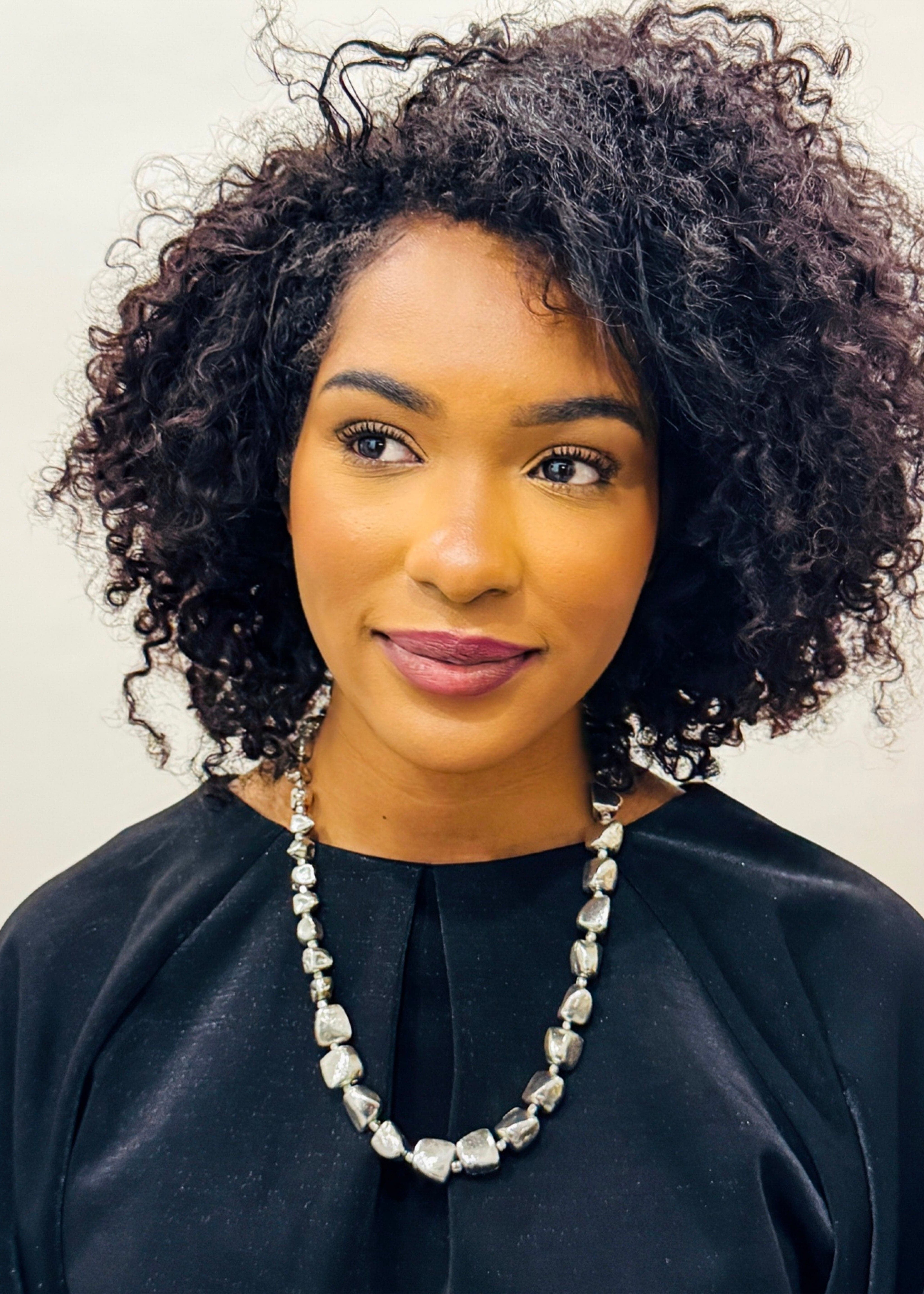 Private Label NECKLACES Silver Big Pebble Necklace