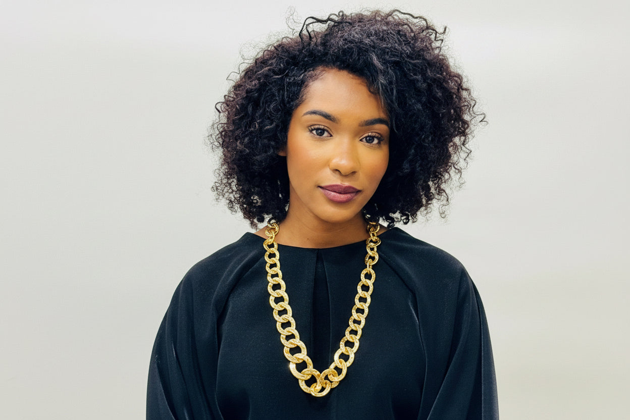 Private Label NECKLACES Silver Circle Links Long Necklace