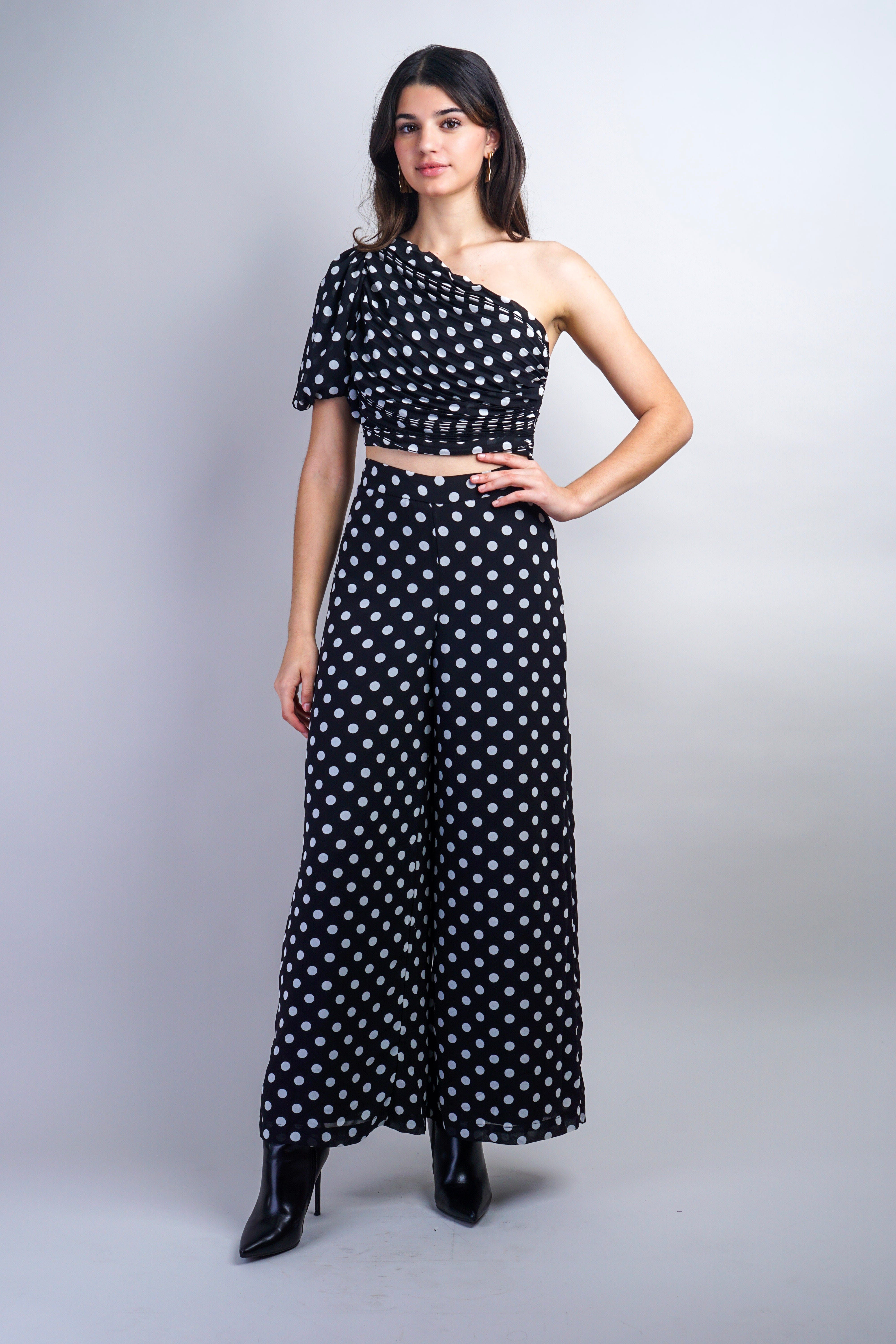 Private Label PANTS Black Polka Dot Pants