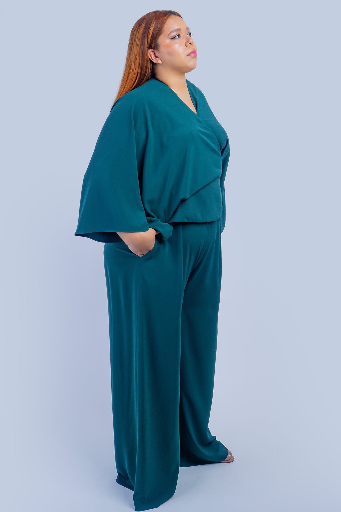Chloe Dao PANTS Dark Green Pleated High Waist Leslie Pants