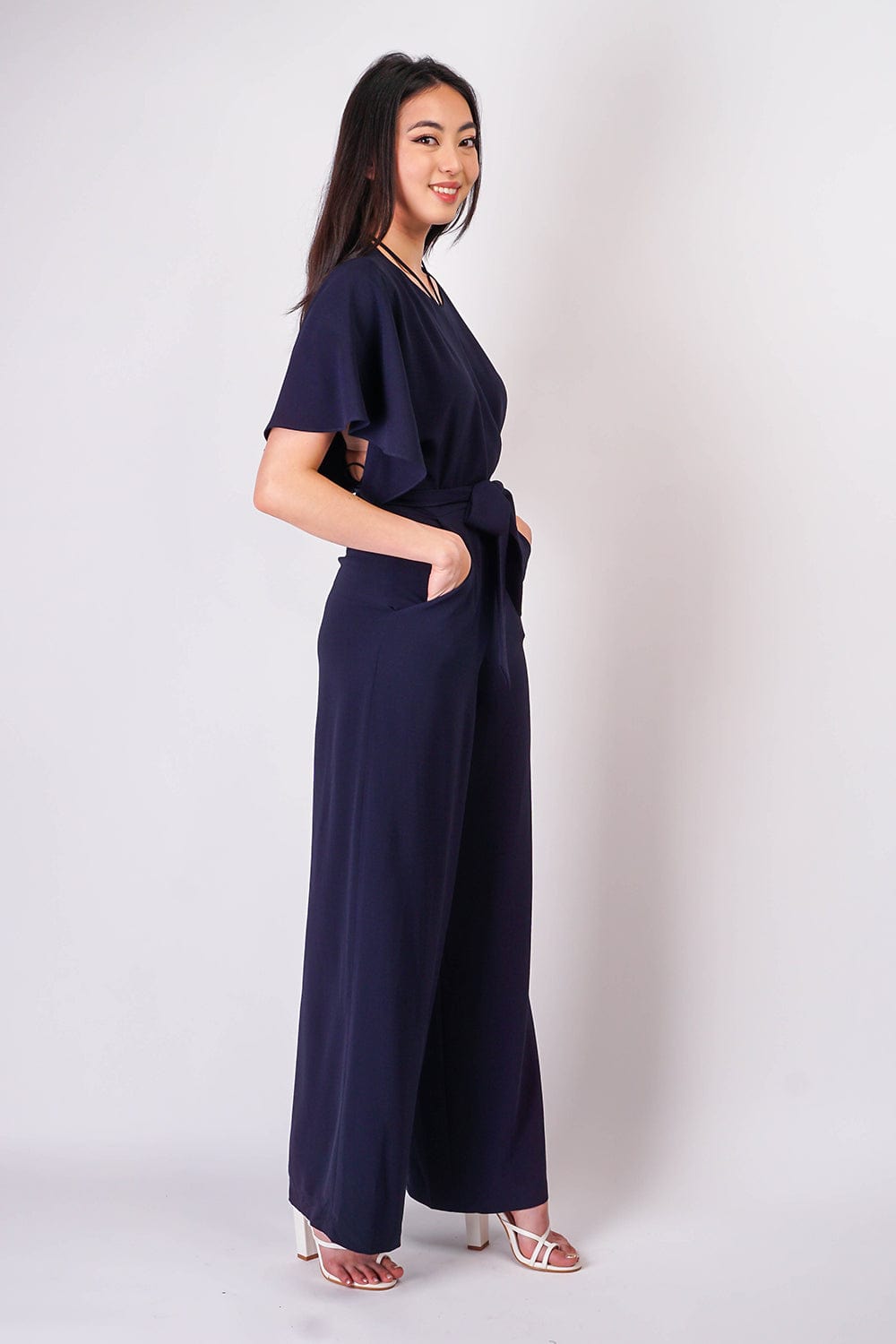 Chloe Dao PANTS Dark Navy Tie Wrapped Cheryl Pants