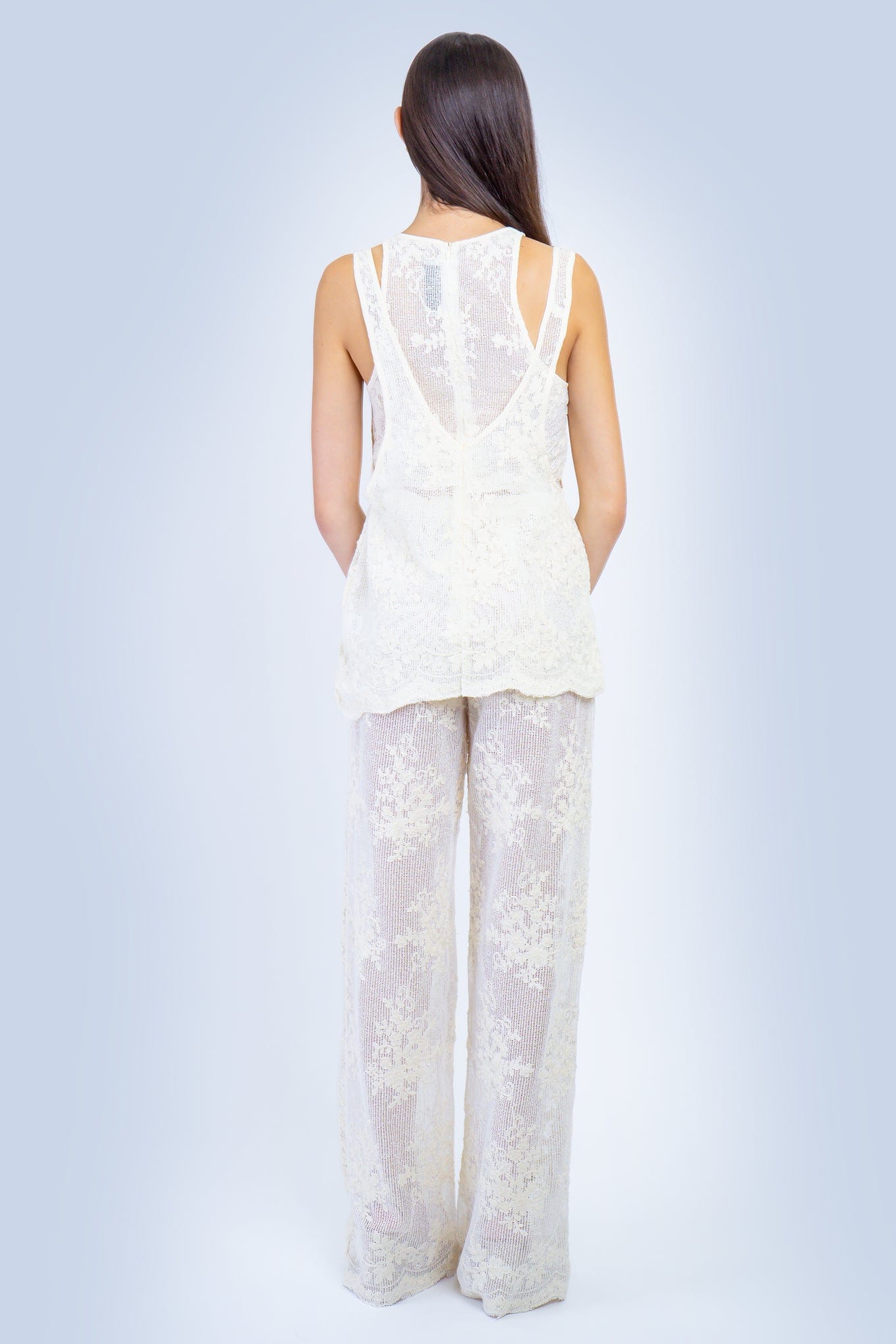 DCD PANTS Natural Applique Lace Pant