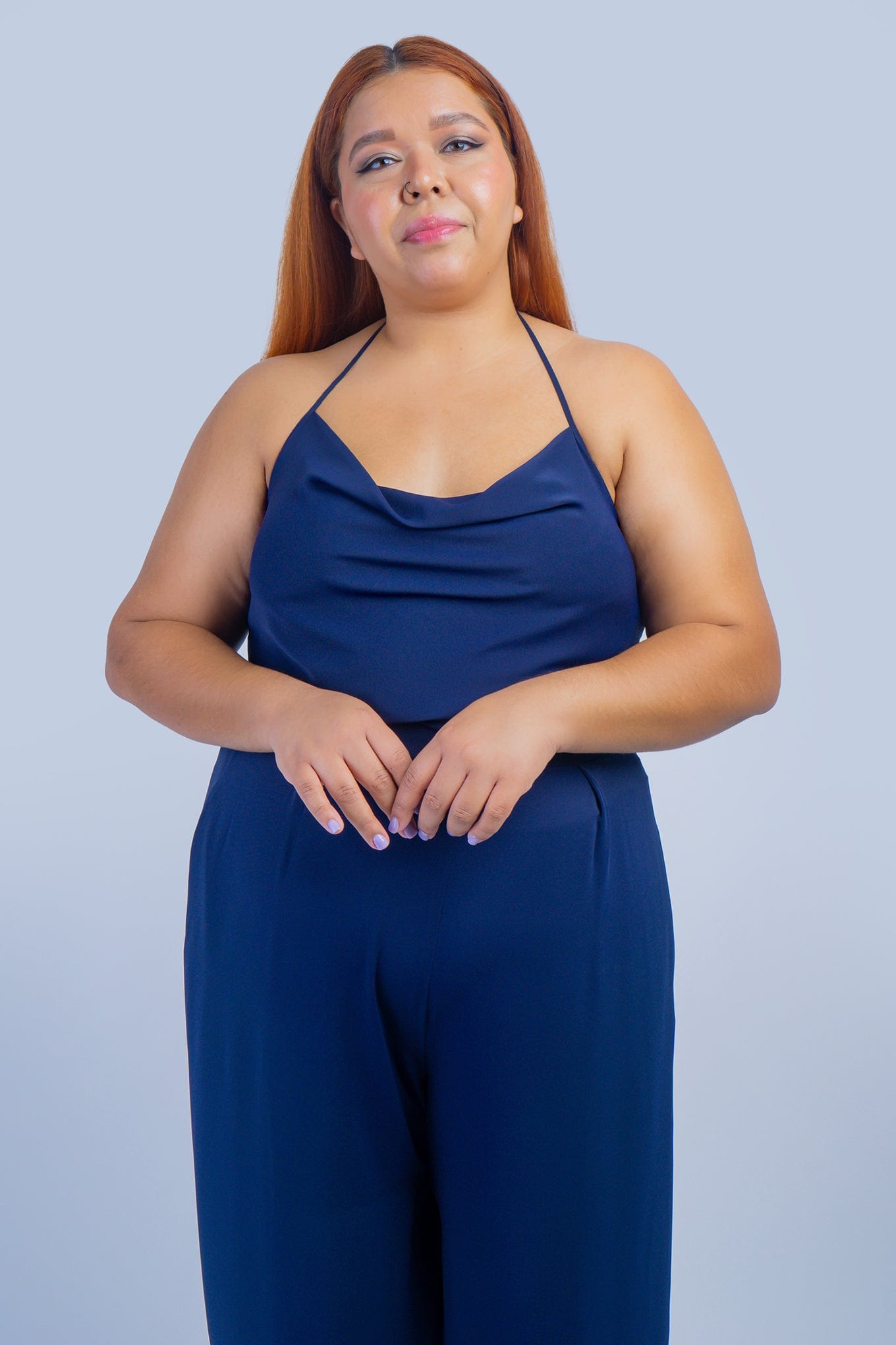 Chloe Dao PANTS Navy Pleated High Waist Relaxing Leslie Pants