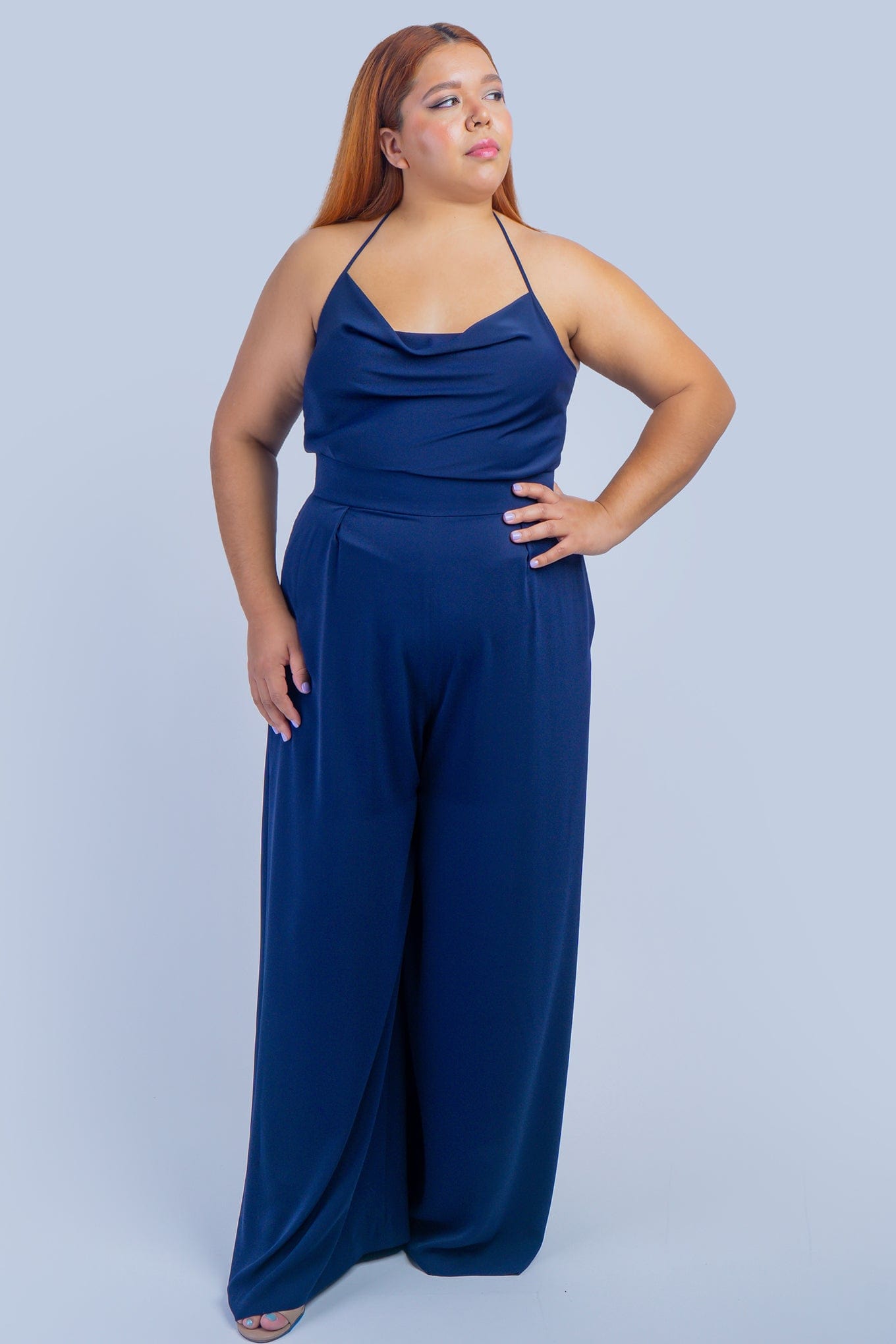 Chloe Dao PANTS Navy Pleated High Waist Relaxing Leslie Pants