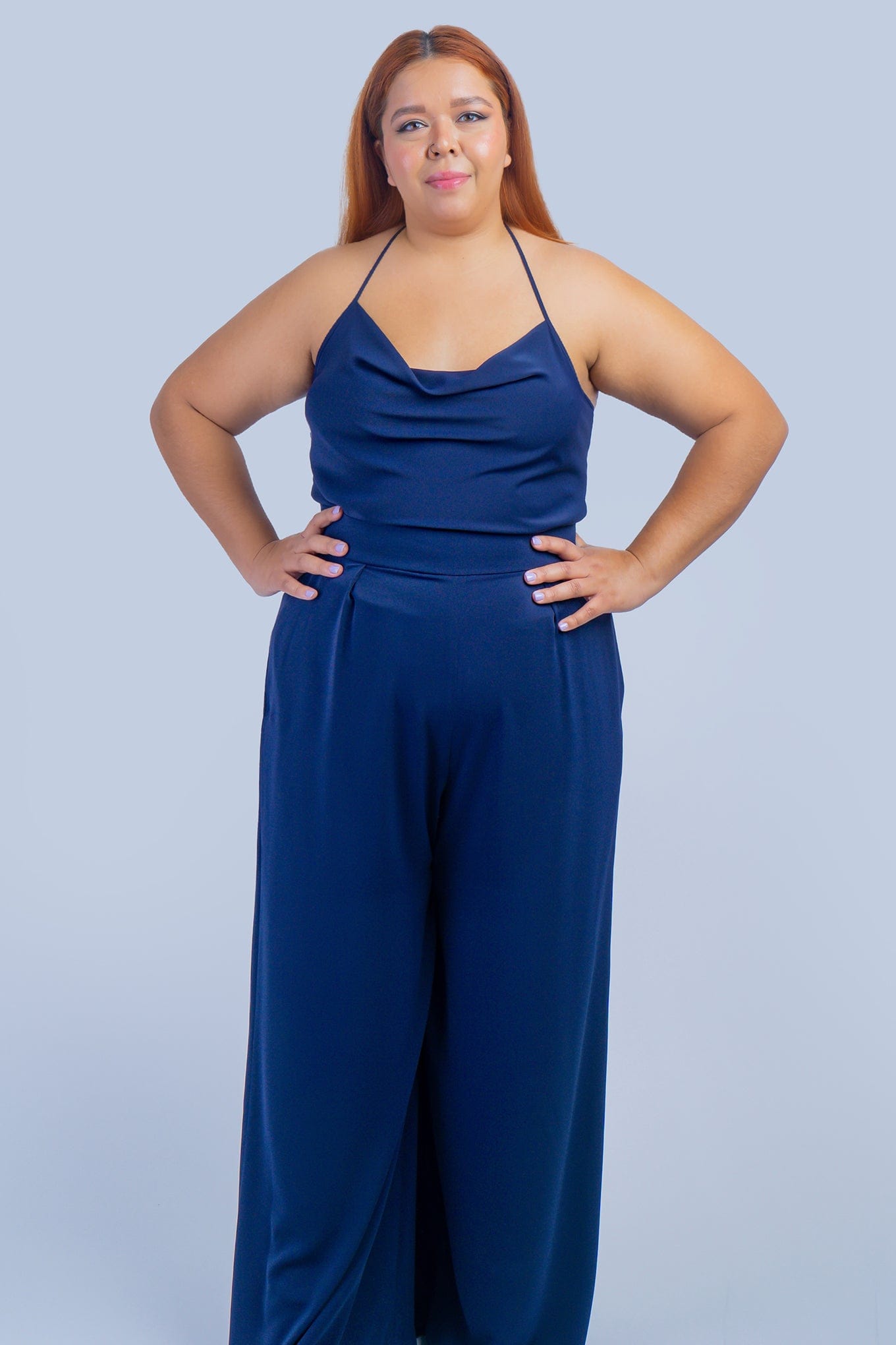 Chloe Dao PANTS Navy Pleated High Waist Relaxing Leslie Pants