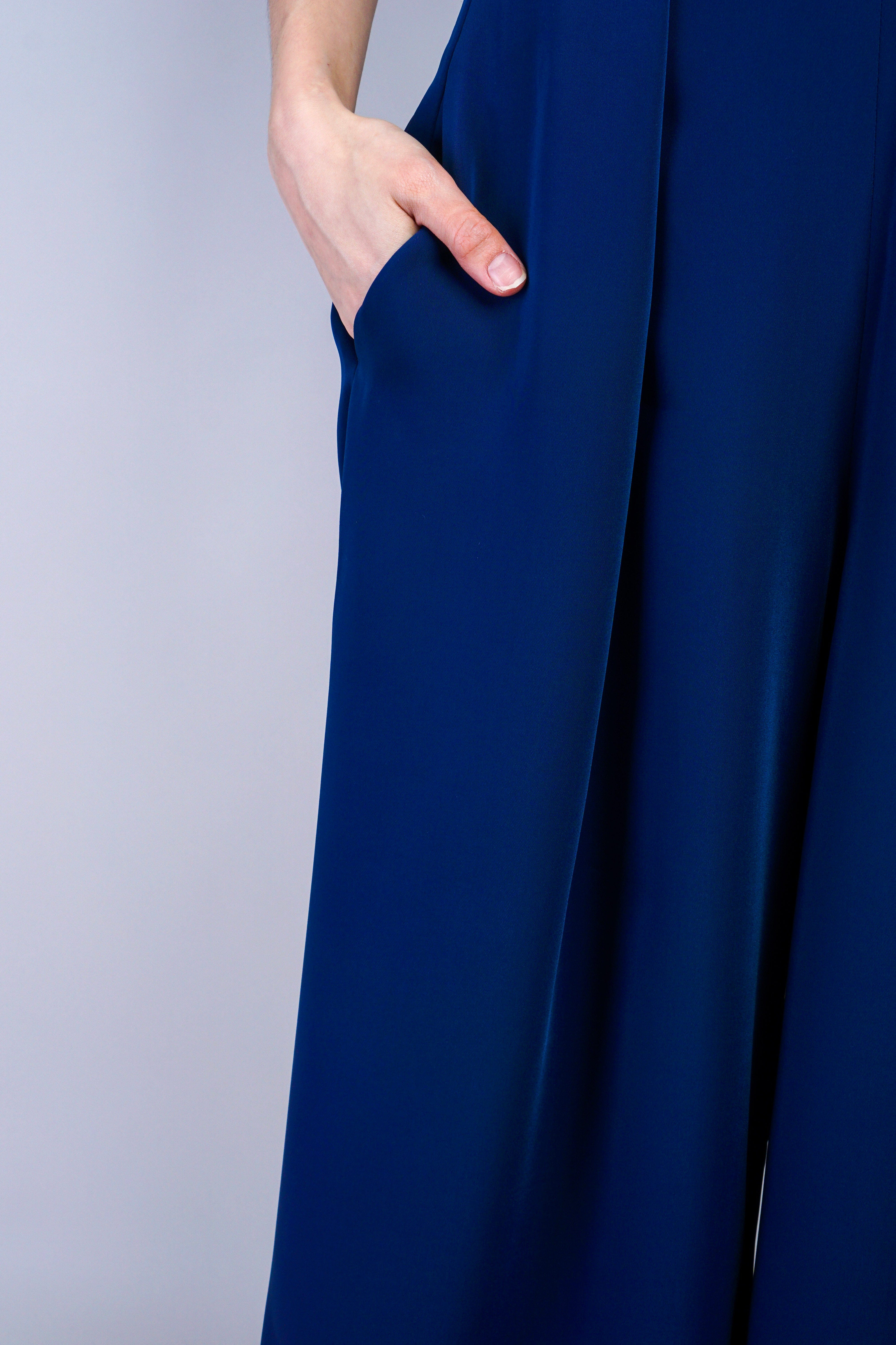 Chloe Dao PANTS Navy Pleated High Waist Wide Leg Kira Pants