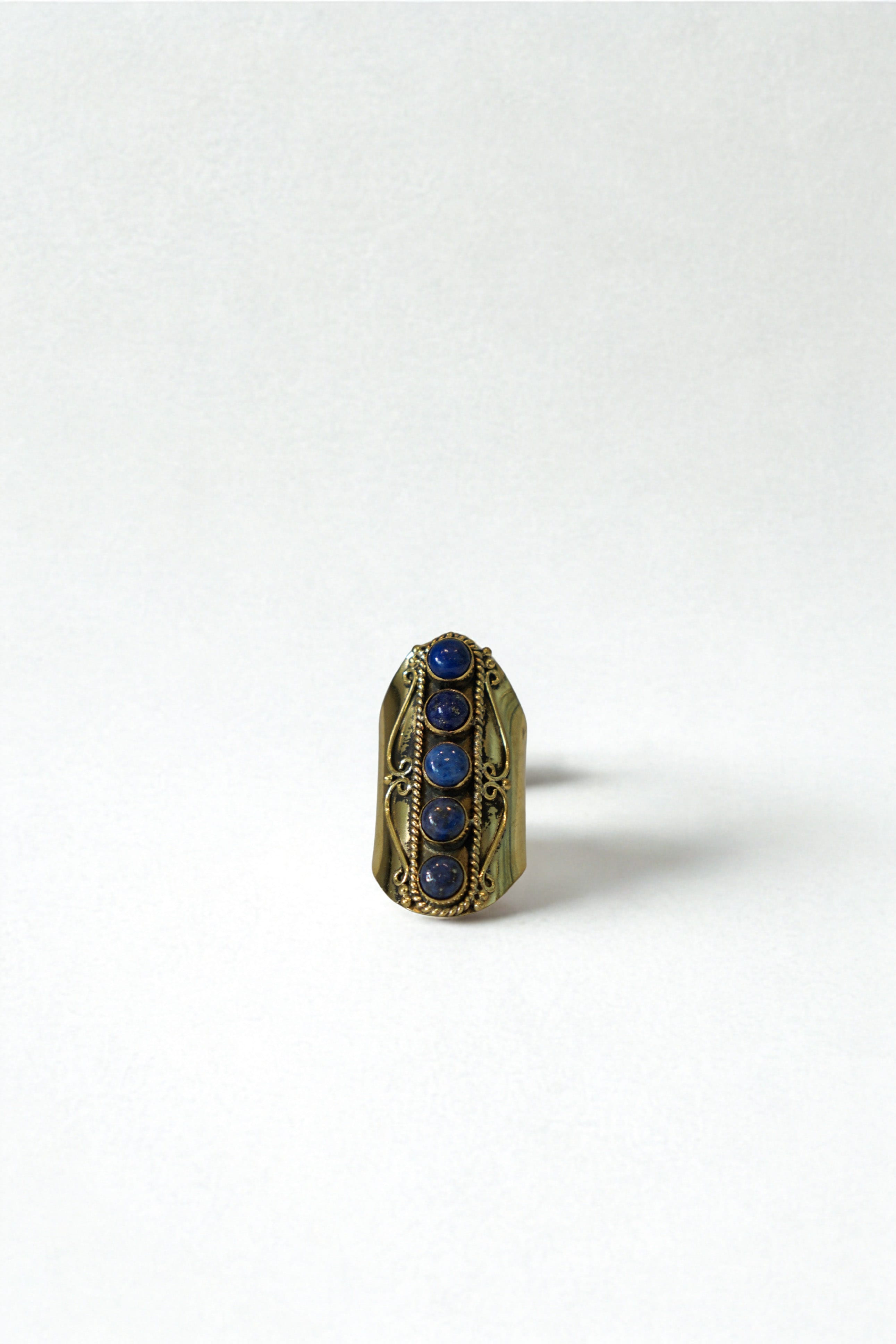 Private Label RINGS Blue Gold Blue 5 Balls Ring