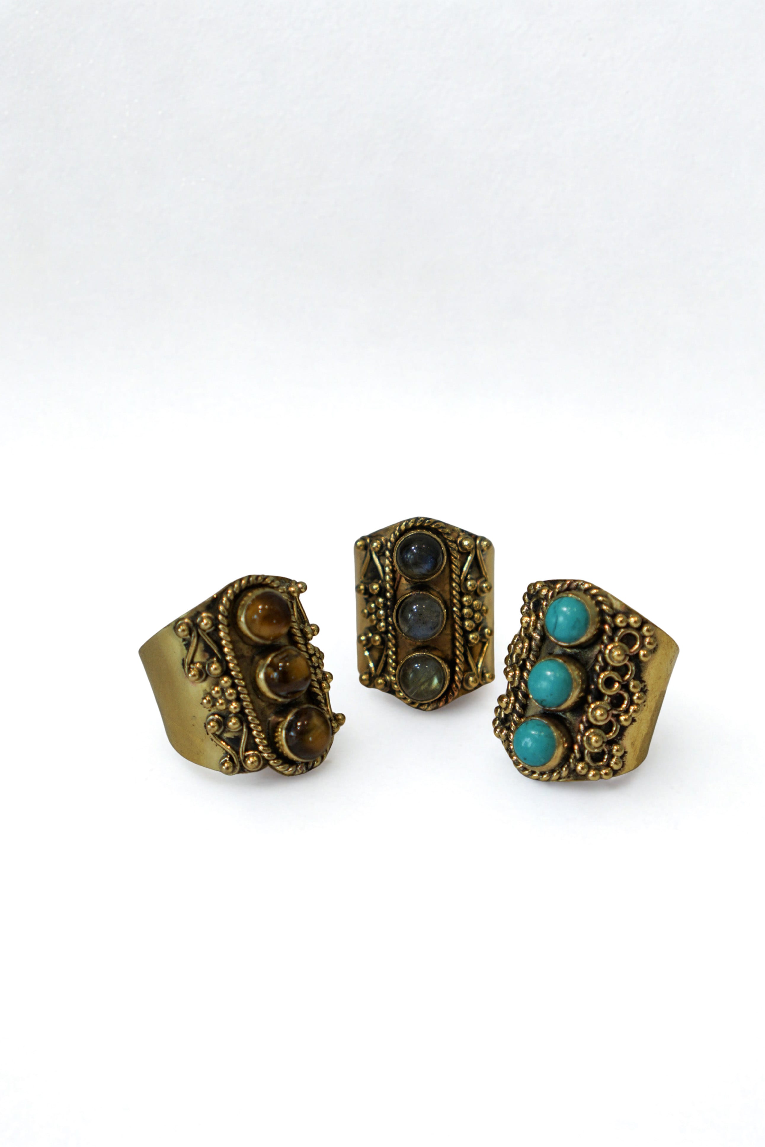 Private Label RINGS Brown Brown 3 Balls Ring