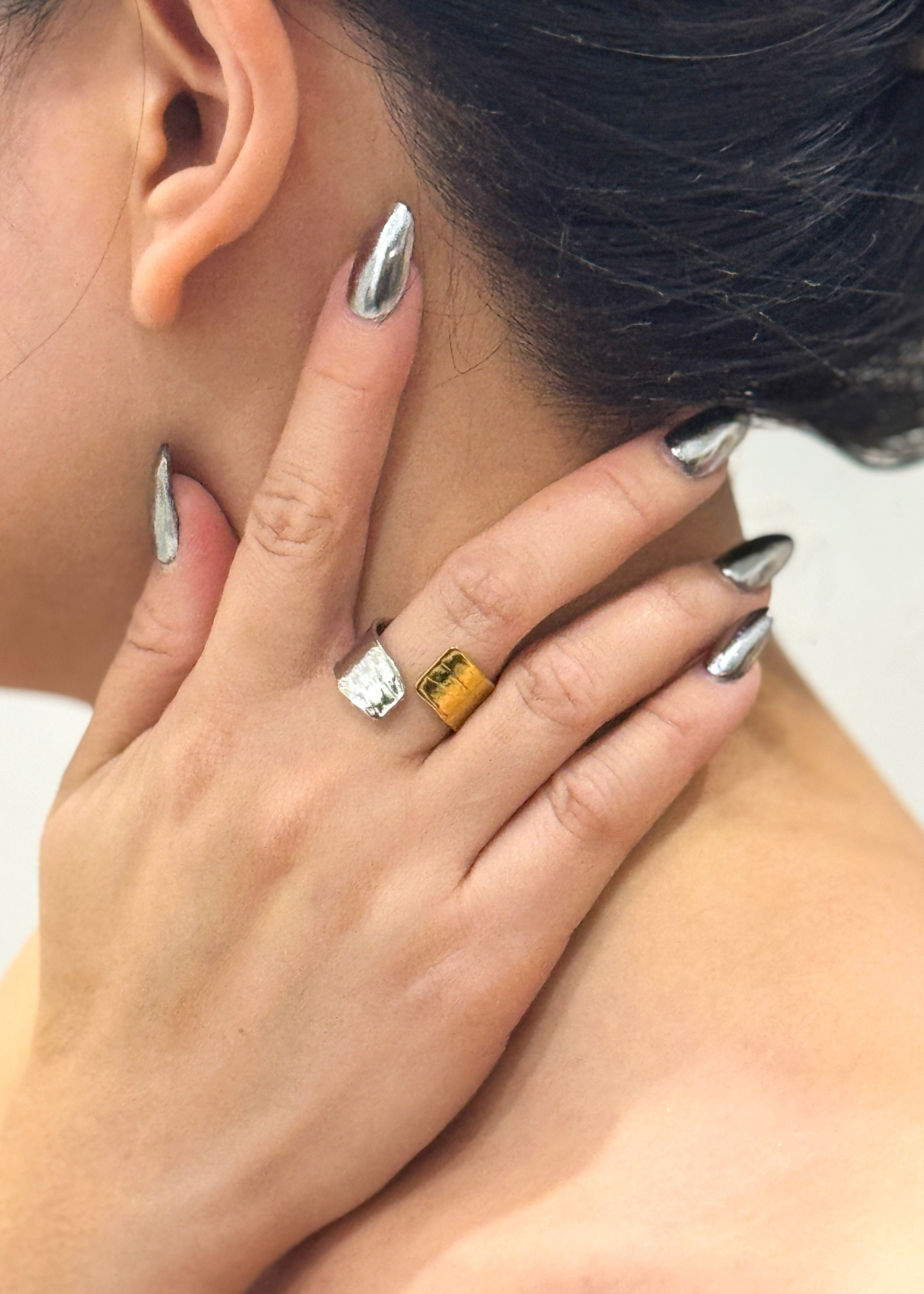 Private Label RINGS Gold And Silver Geometric Ring