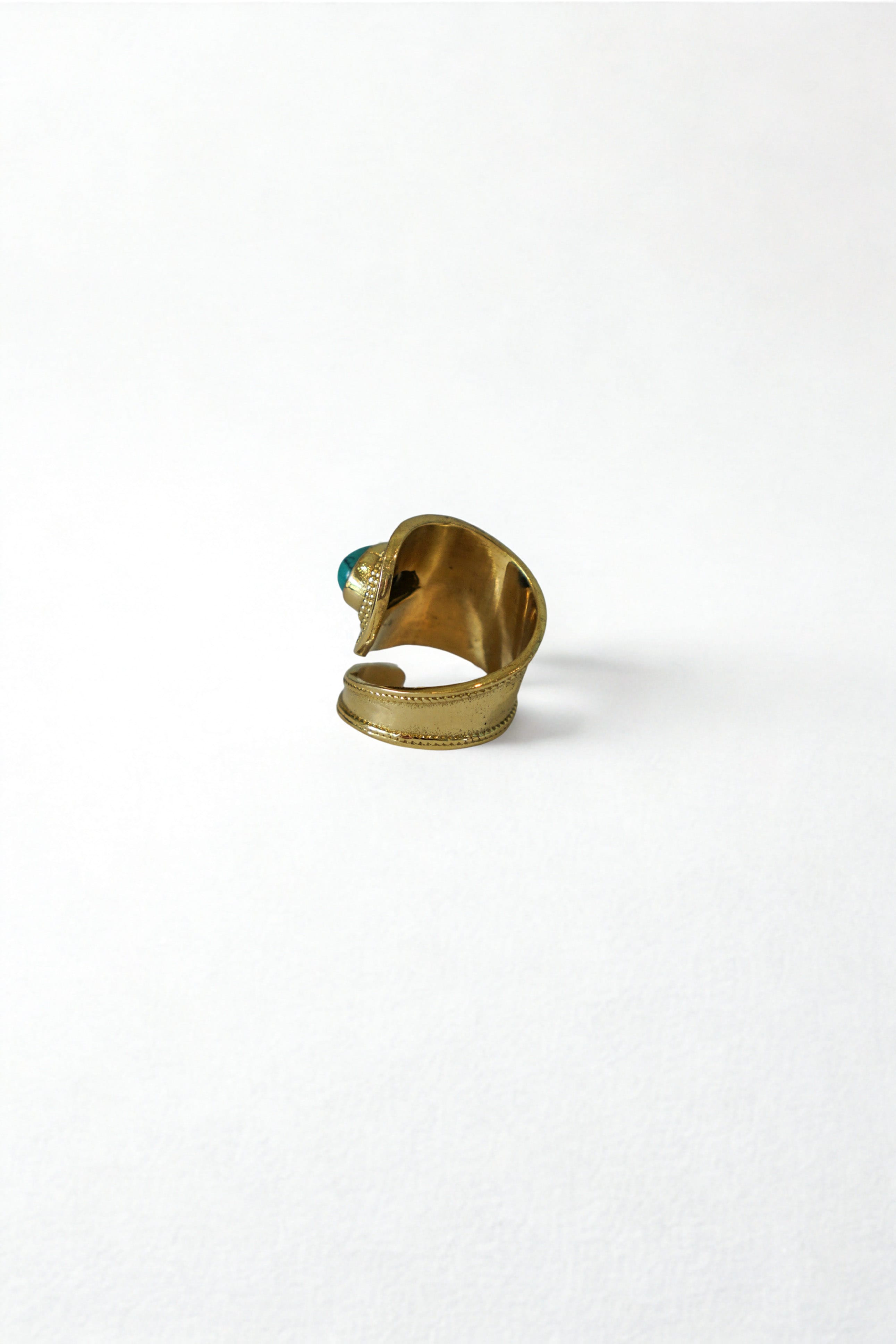 Private Label RINGS Turquoise Gold Turquoise Spiral Cone Ring