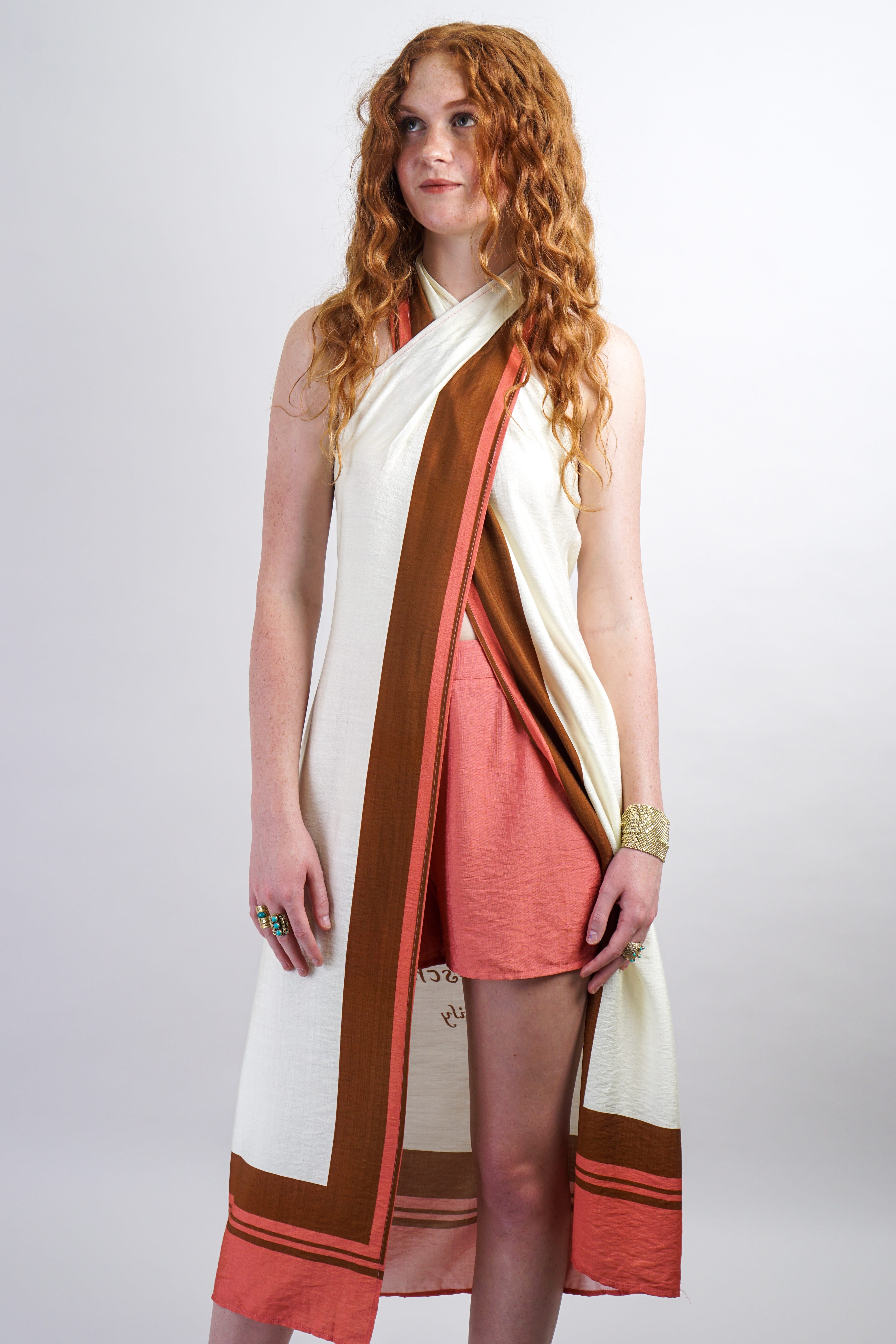 Private Label SETS Salmon Halter Neck Tunic & Short Set