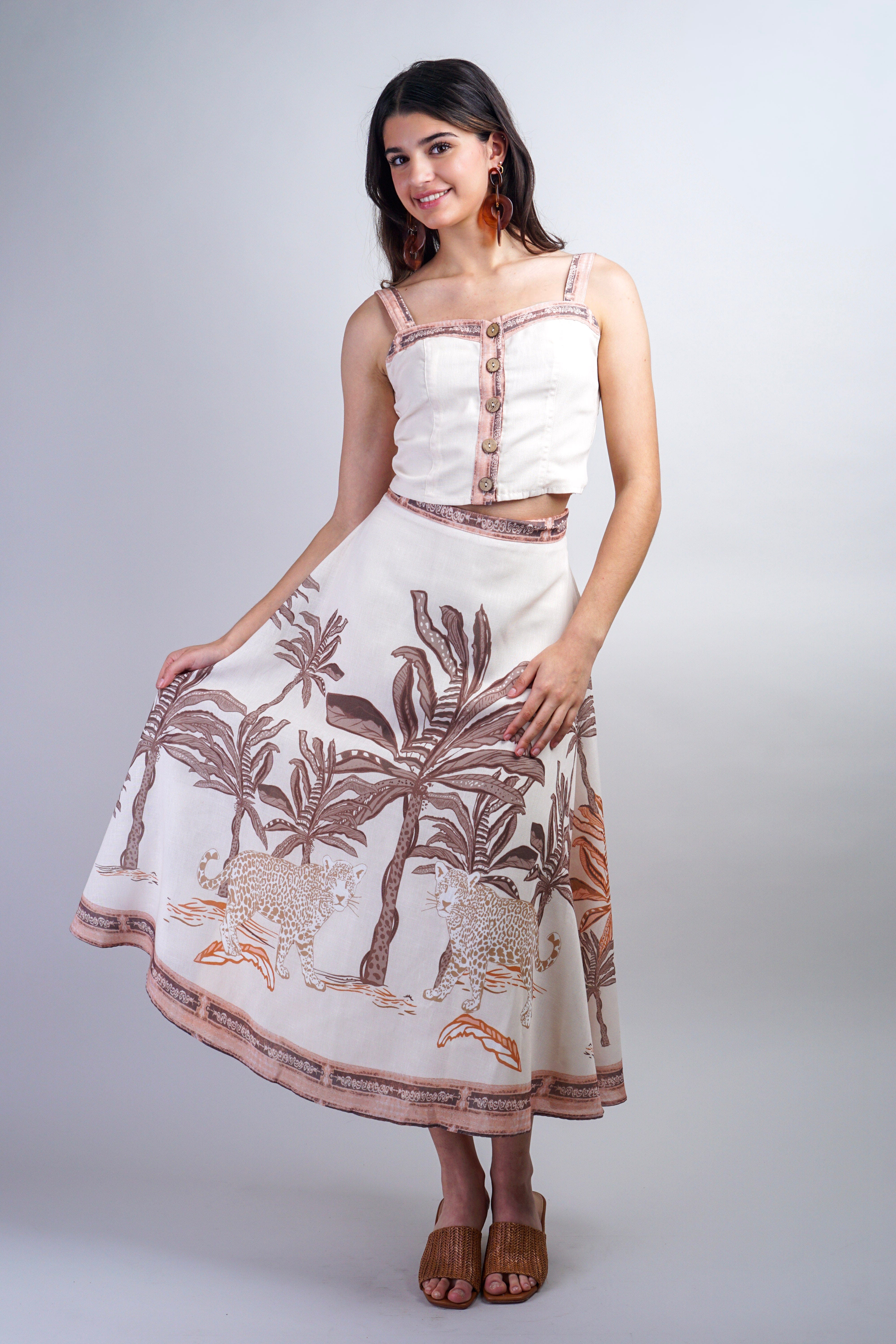 Private Label SKIRTS Beige Tropical Skirt