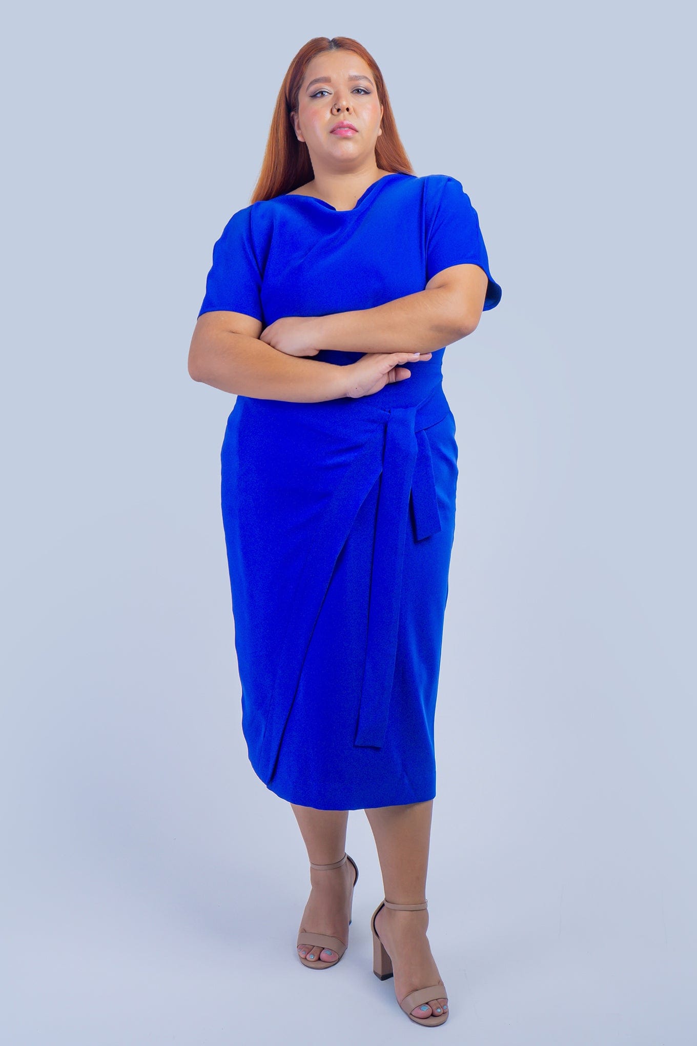 Chloe Dao SKIRTS Blue Misha Wrapped Midi Skirt