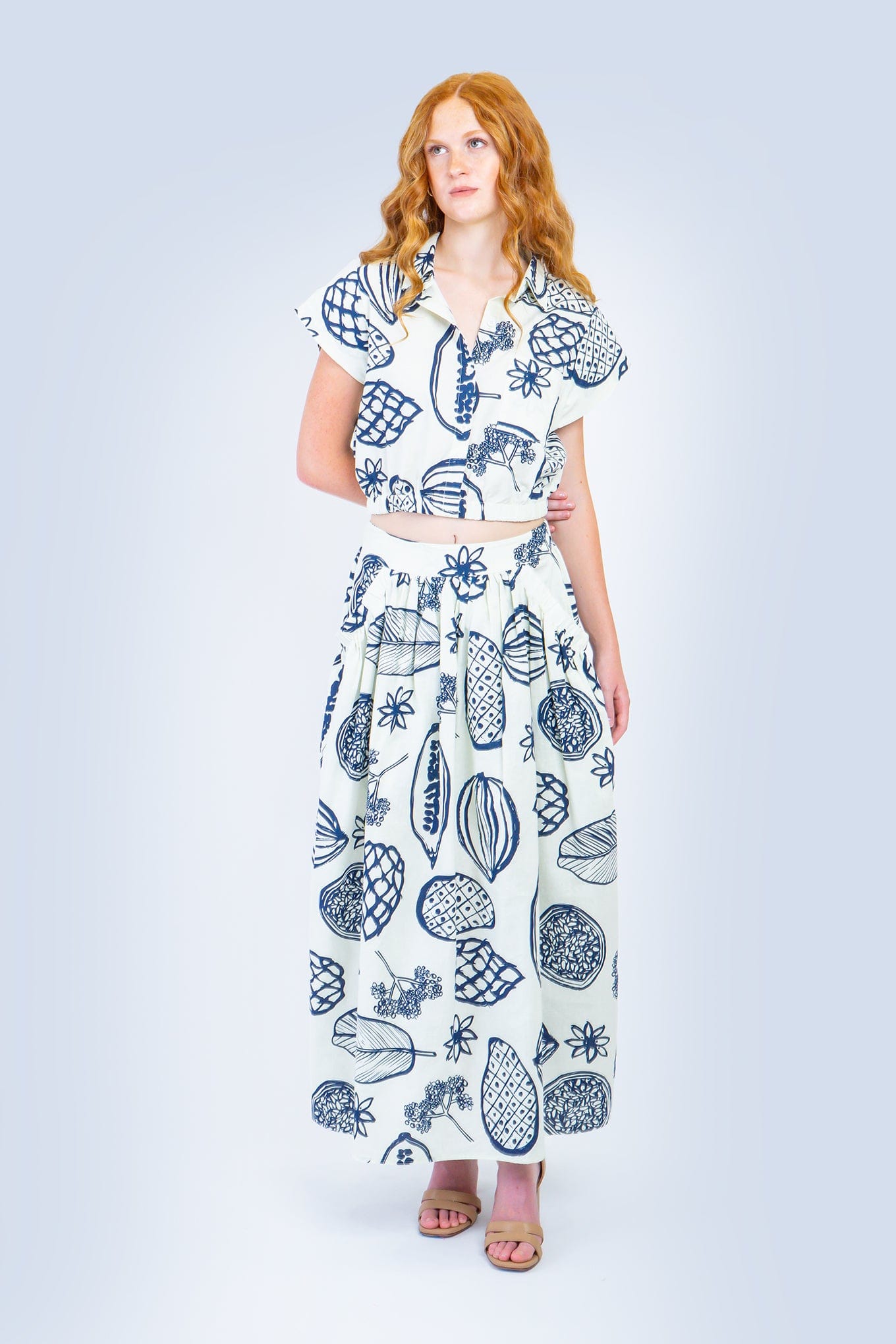 DCD SKIRTS Blue Papaya Maxi Skirt