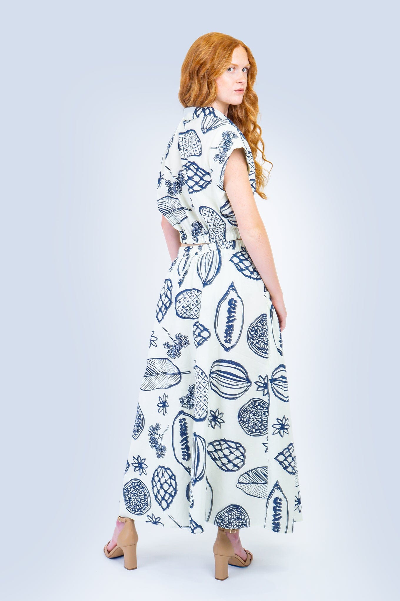 DCD SKIRTS Blue Papaya Maxi Skirt