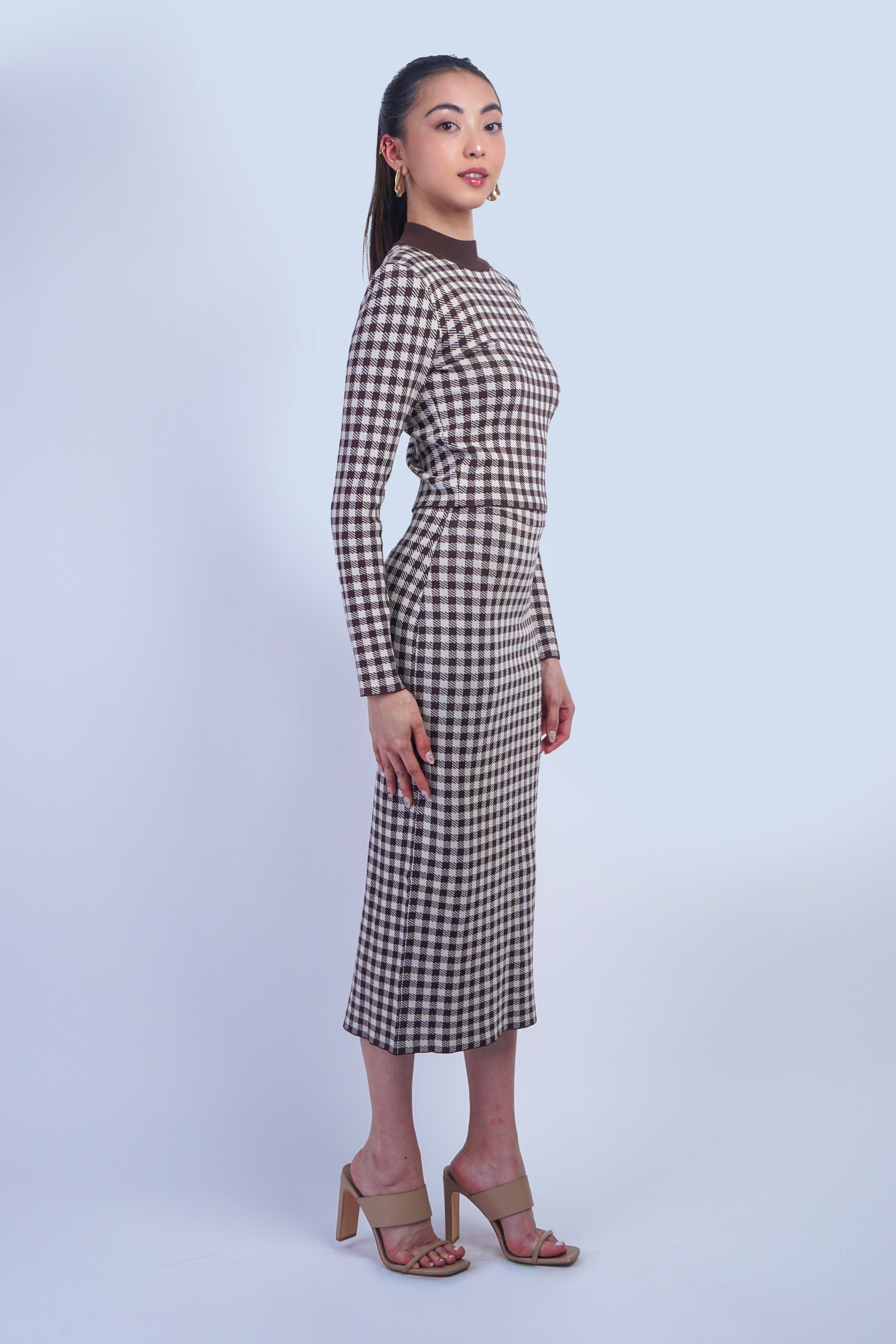 Private Label SKIRTS Brown Hound Jacquard Knit Skirt