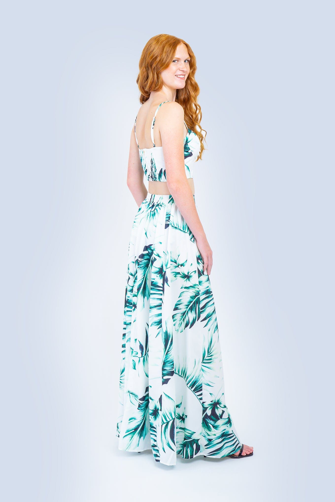 DCD SKIRTS Green Tropical Maxi Skirt