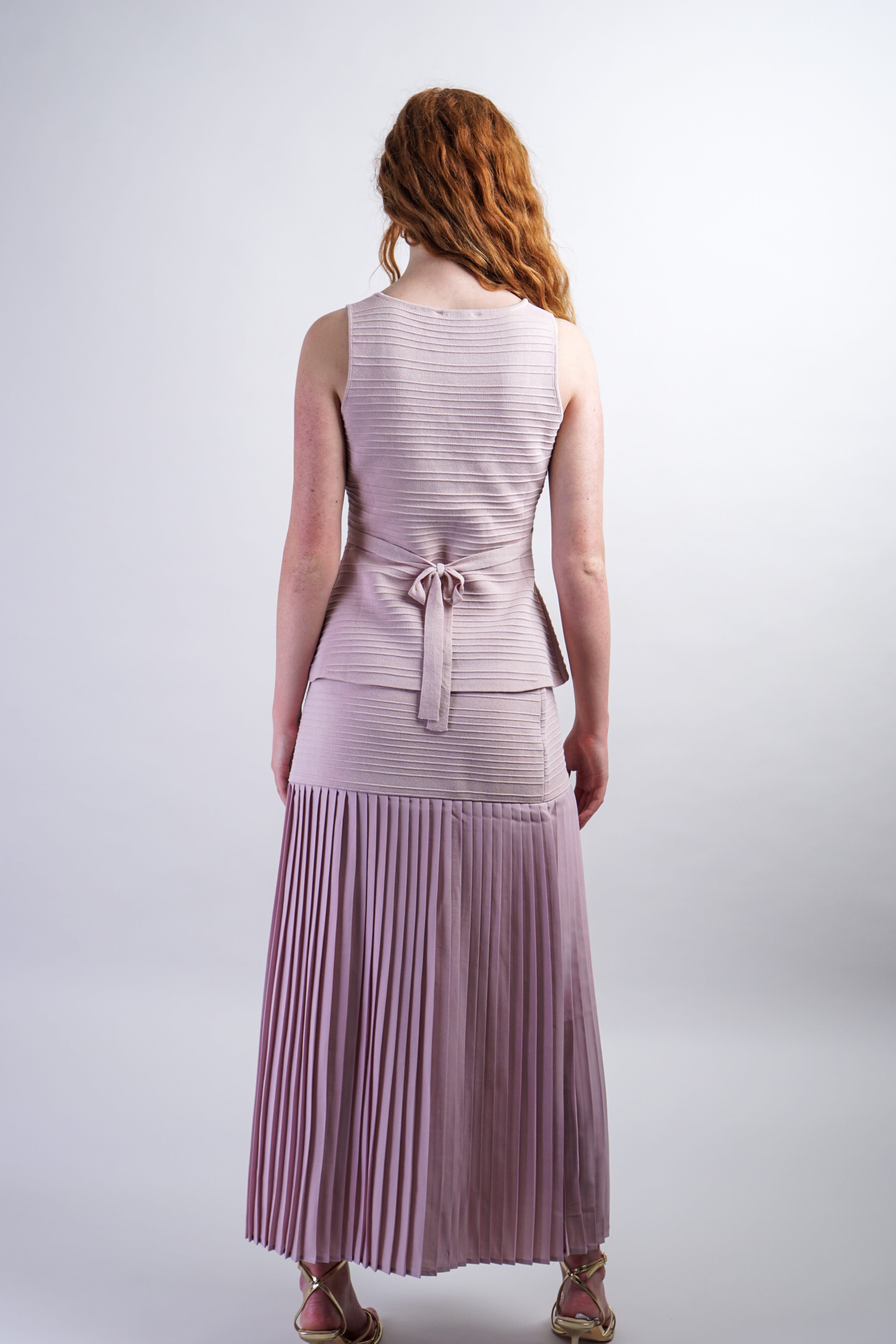 Private Label SKIRTS Mauve Yoke Pleated Skirt