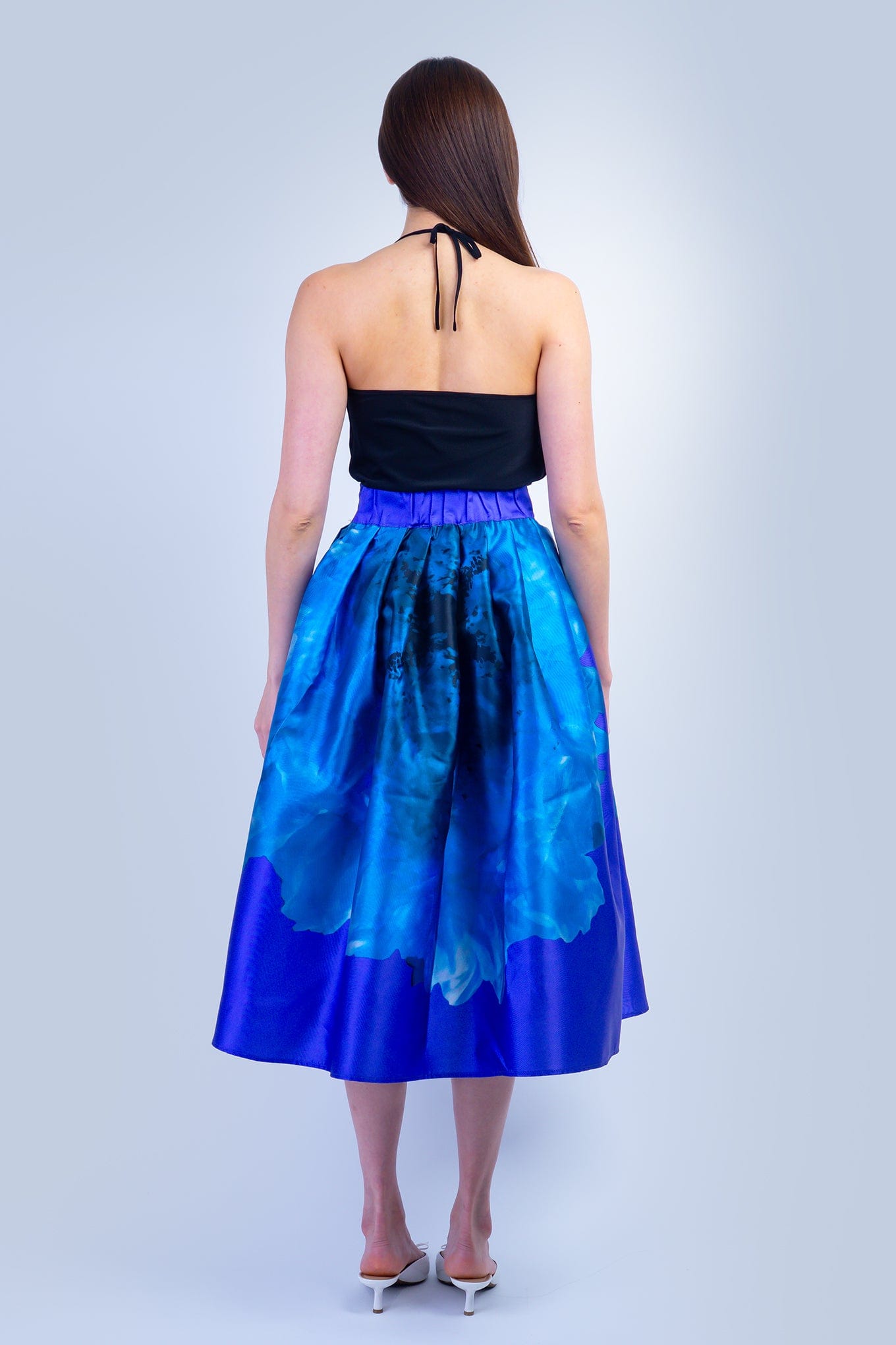 DCD SKIRTS Purples Floral Taffeta Full Skirt