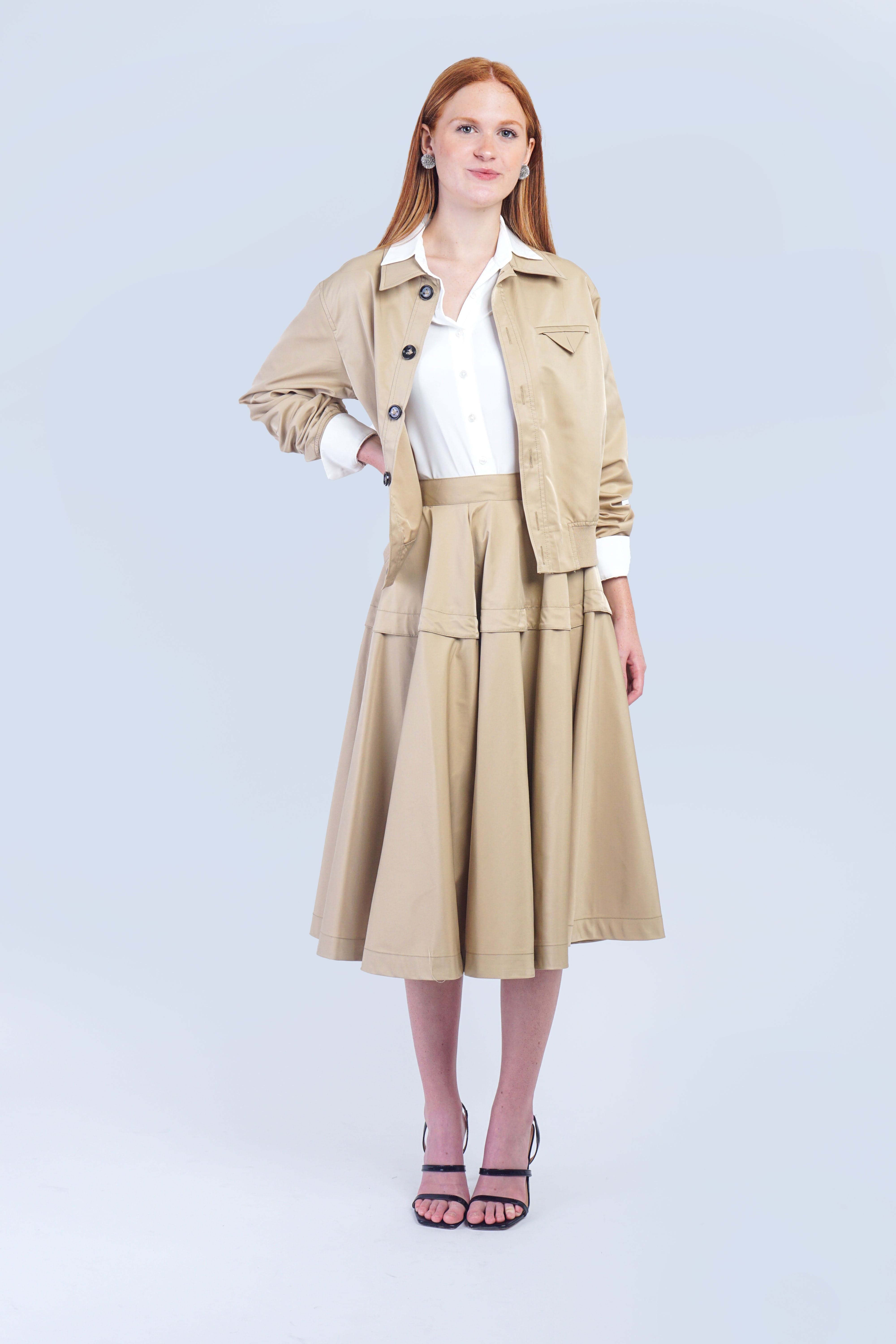 Private Label SKIRTS Tan Wide Yoke Skirt