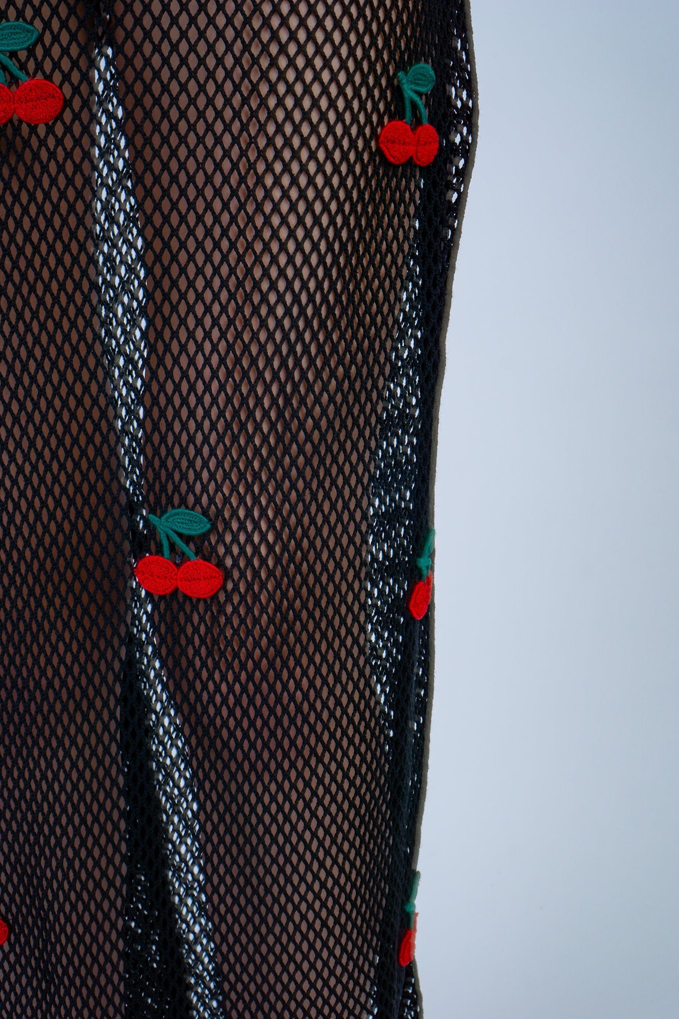 DCD SPECIAL ORDERS Black with Red Cherries Crochet Maxi Dress