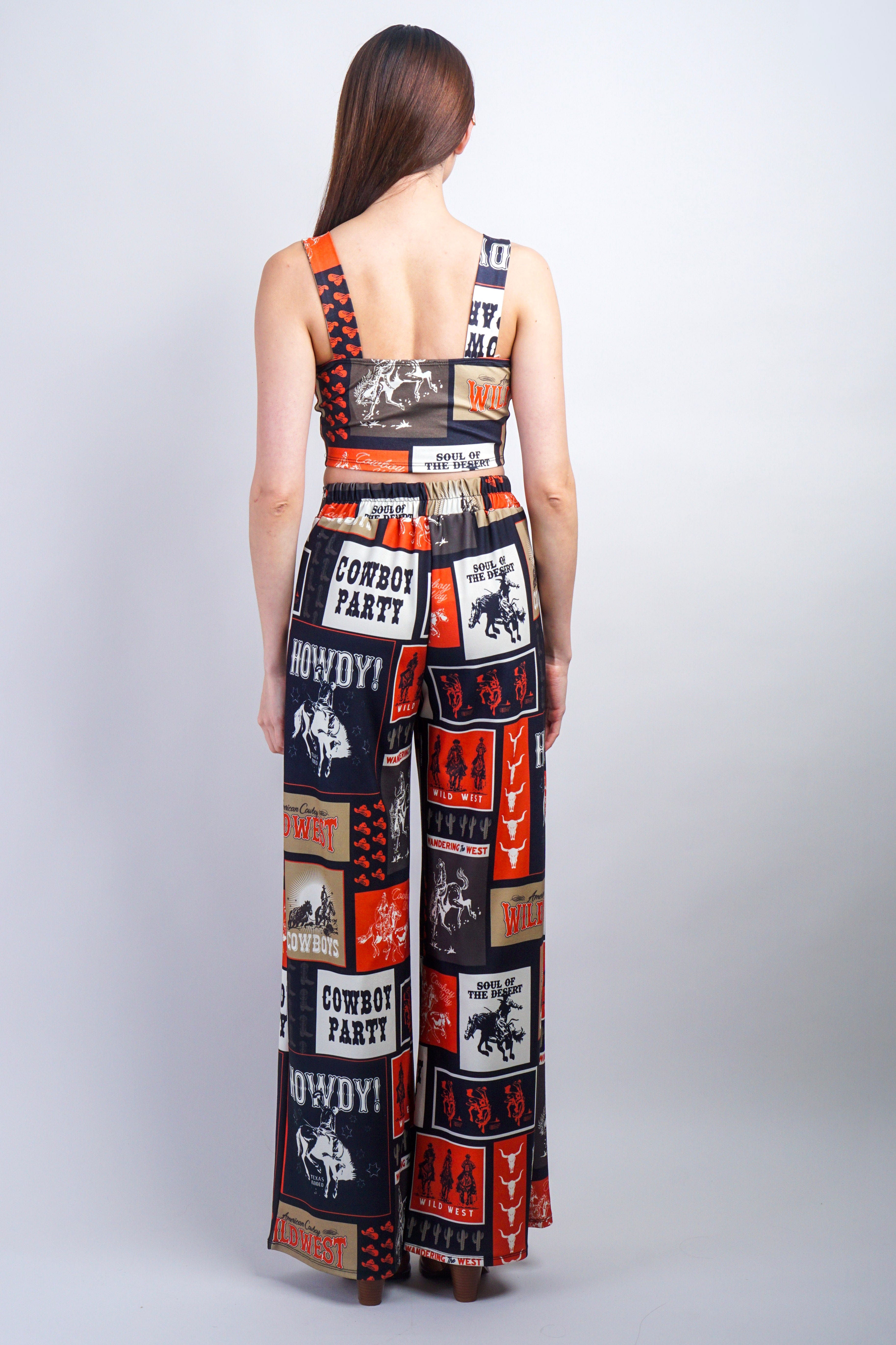 Private Label TOPS Black Cowboy Square Top