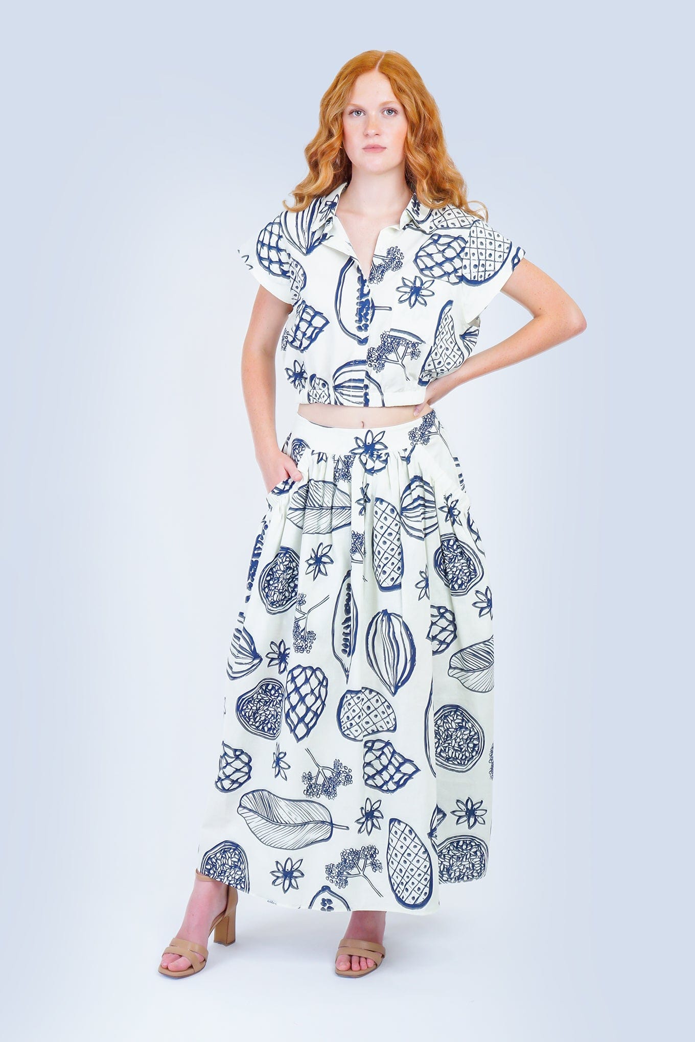 DCD TOPS Blue Papaya Crop Top