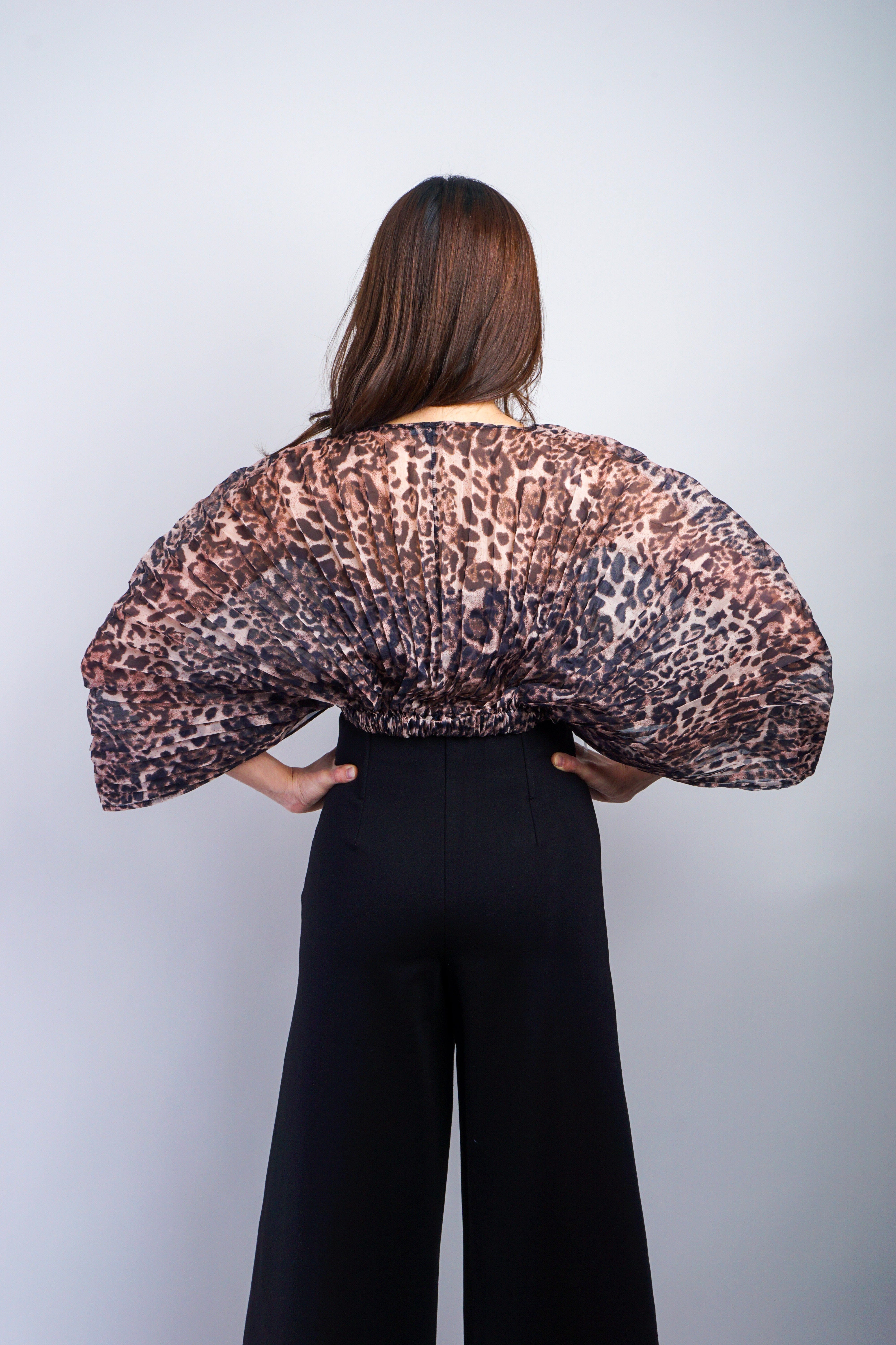 Private Label TOPS Cheetah Pleated Bandeau Top