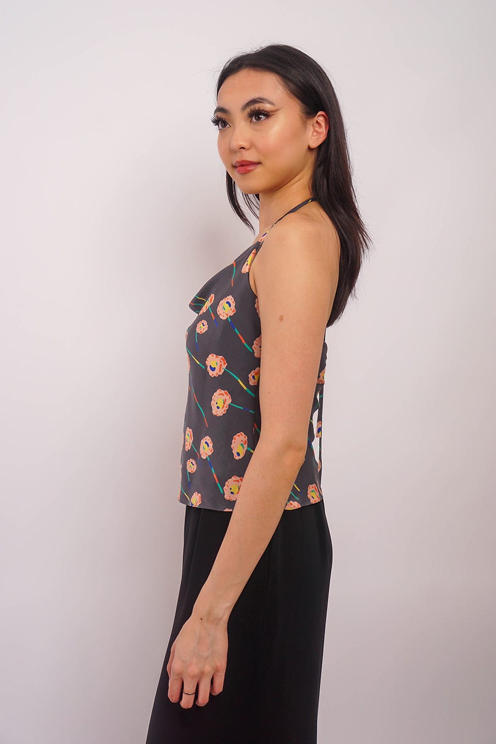 DCD TOPS Floral Print Colina Cowl Neck Top
