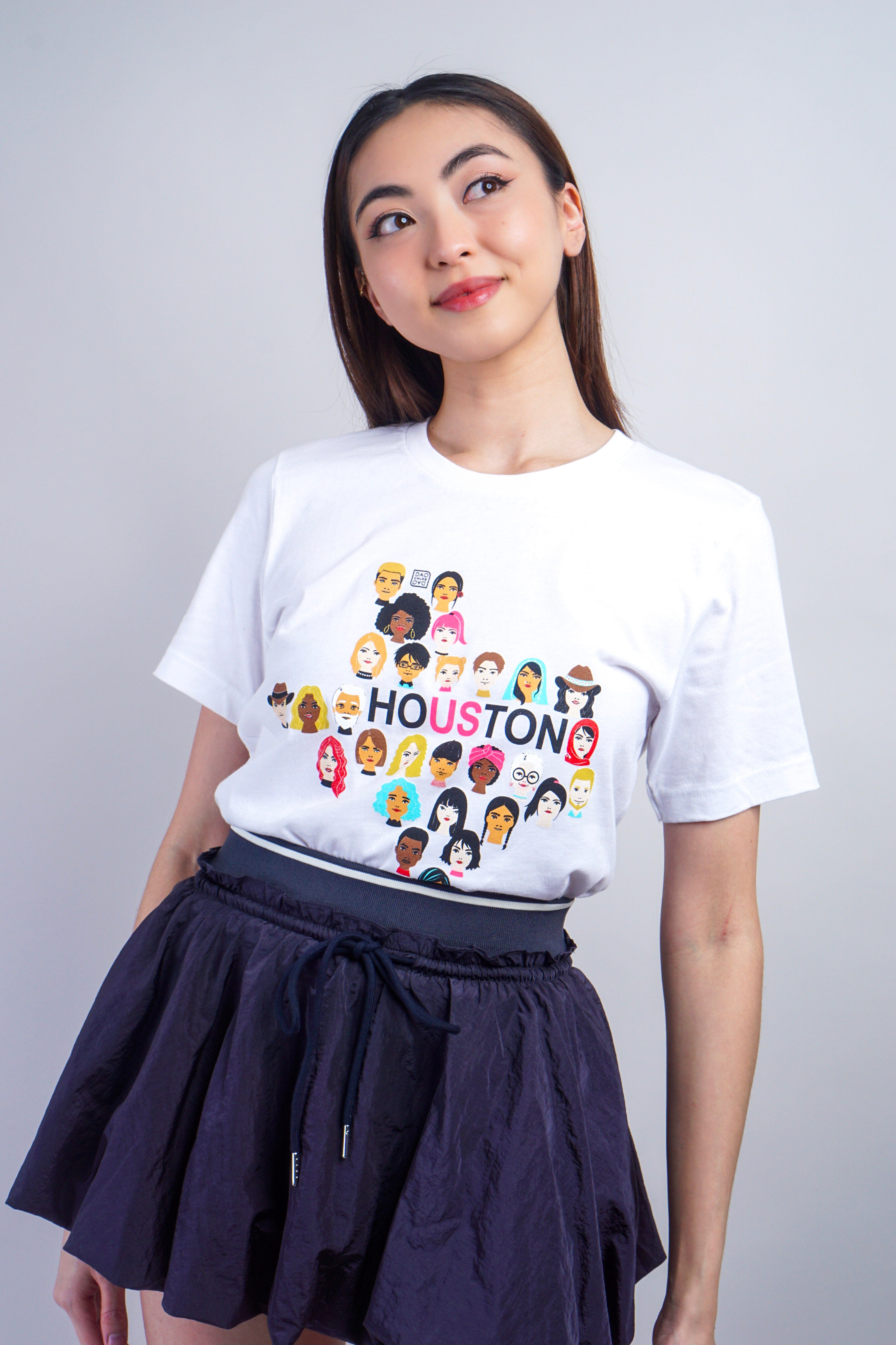 Chloe Dao TOPS Houston Us T-Shirt in White